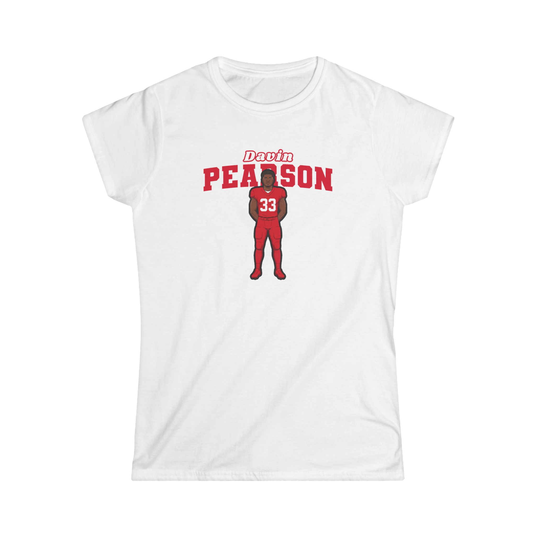 Women's Softstyle Tee — character_name_arch in White
