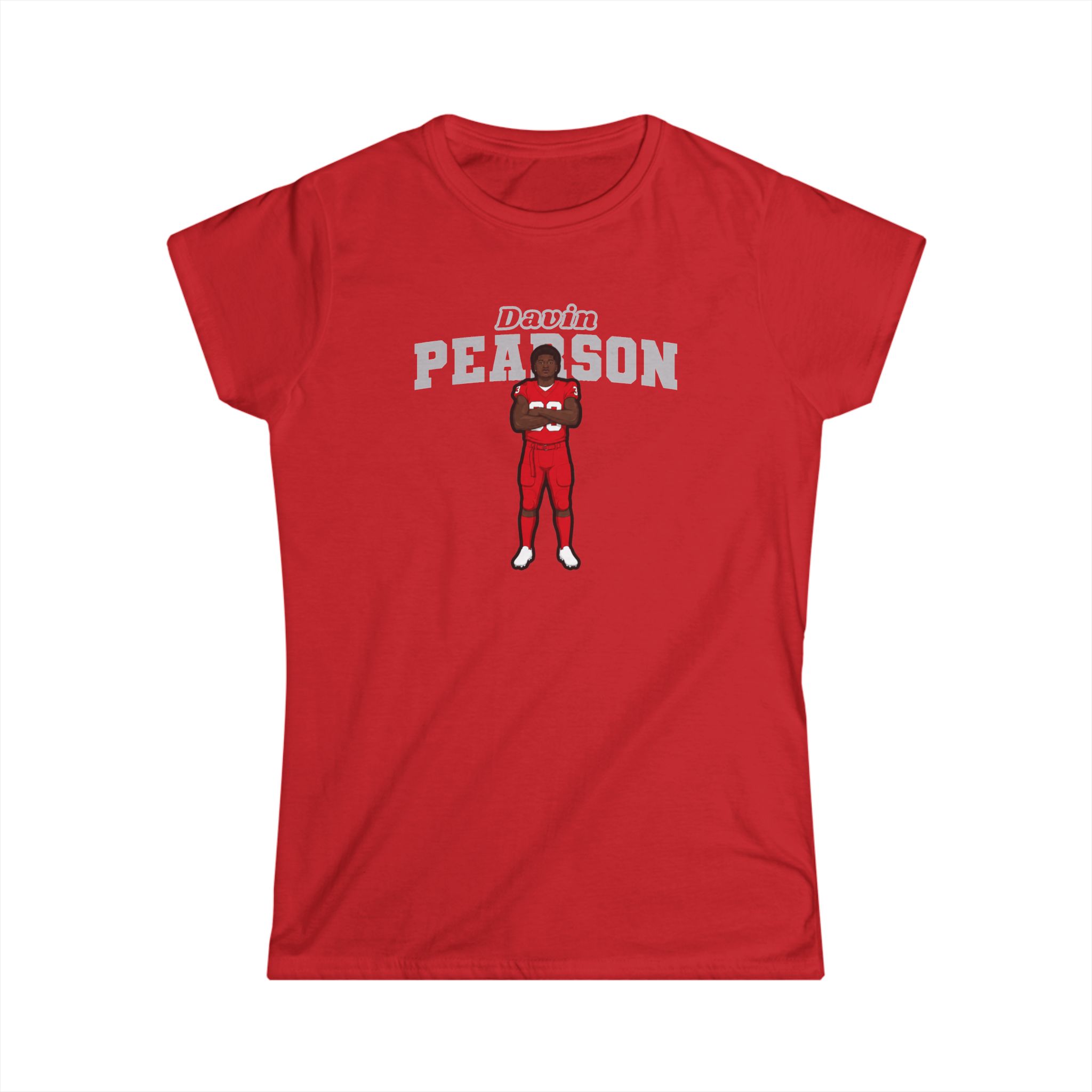 Women's Softstyle Tee — character_name_arch in Red