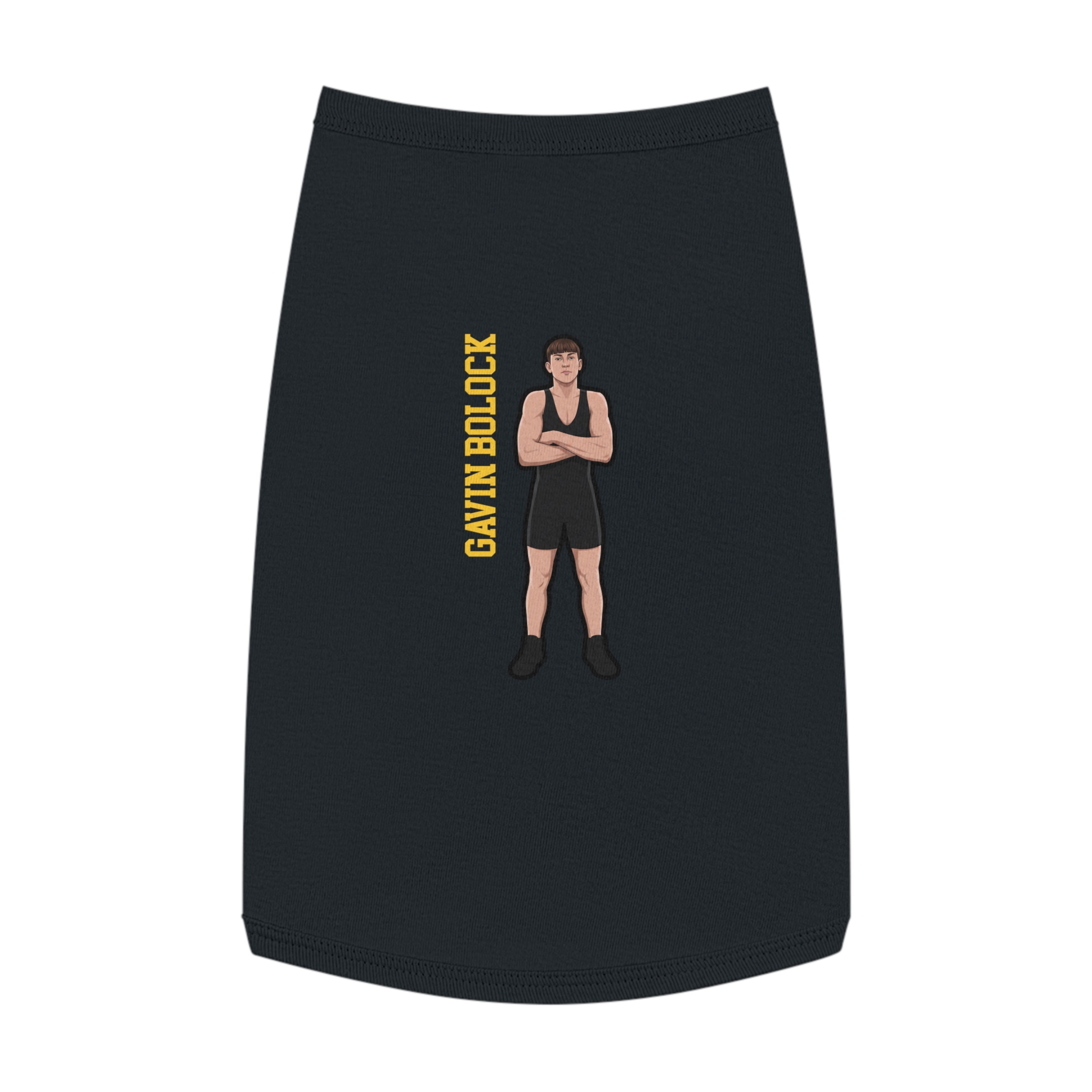 Pet Tank Top — character_name_vertical in Black