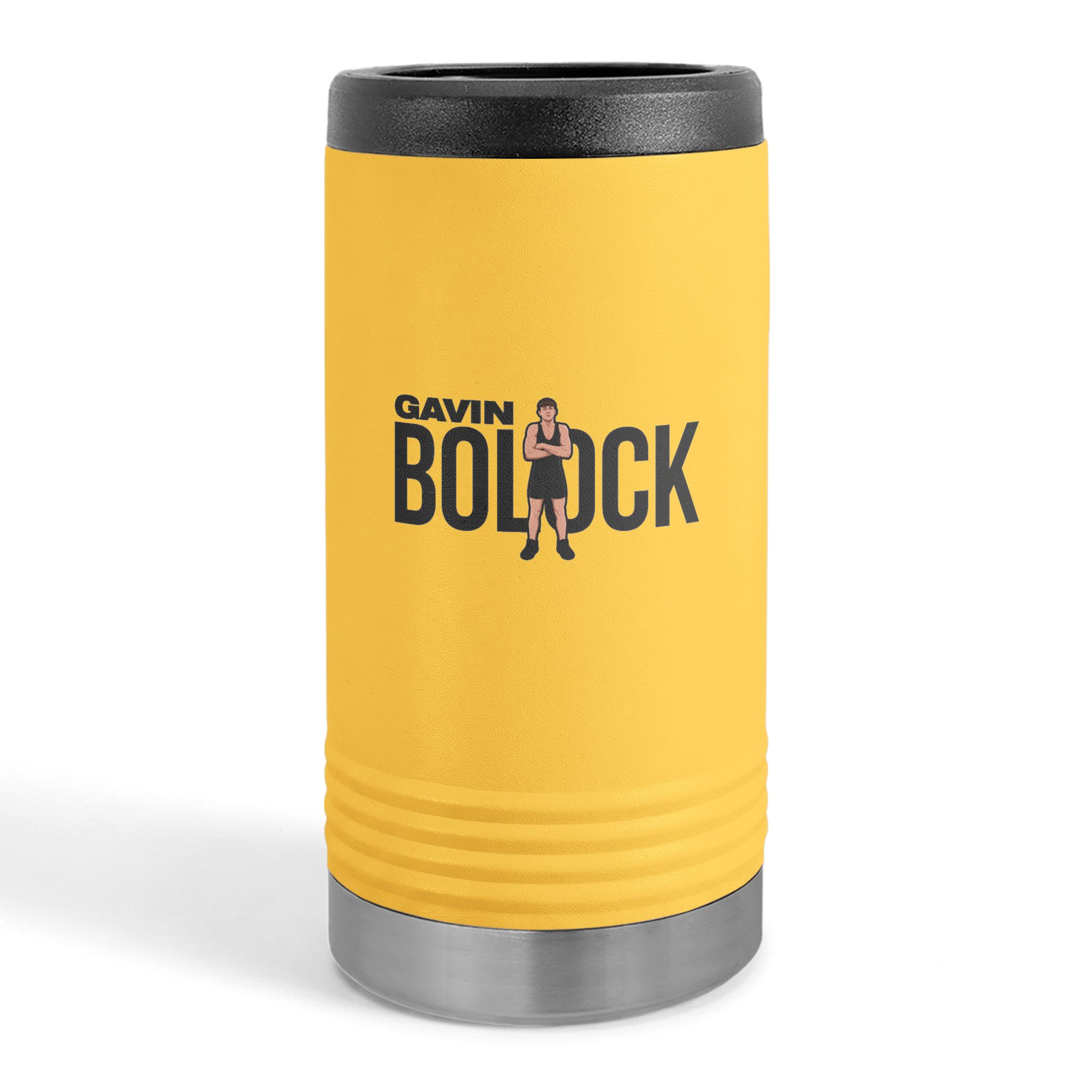 Slim Stainless Can Cooler — character_player_name in Yellow