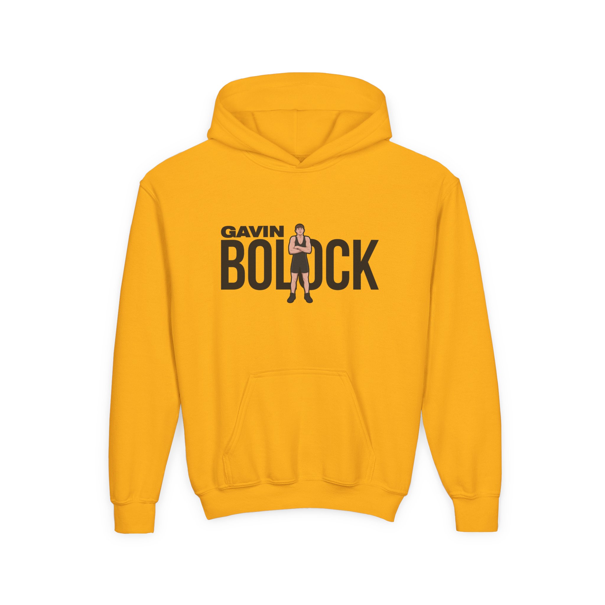 Youth Hoodie — character_player_name in Gold