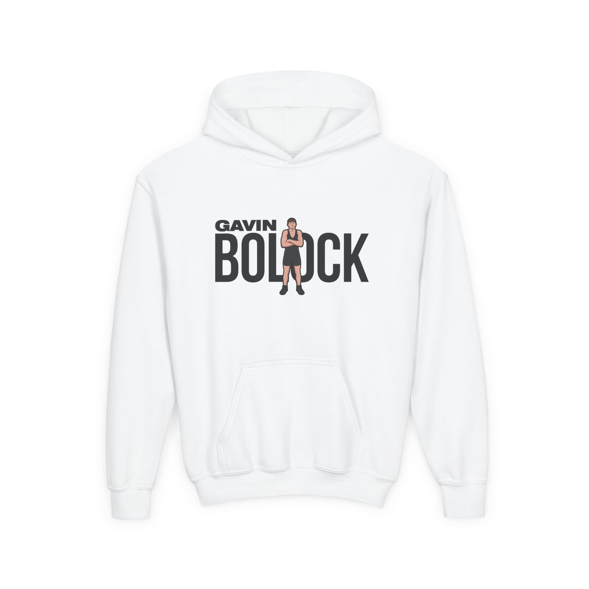 Youth Hoodie — character_player_name in White
