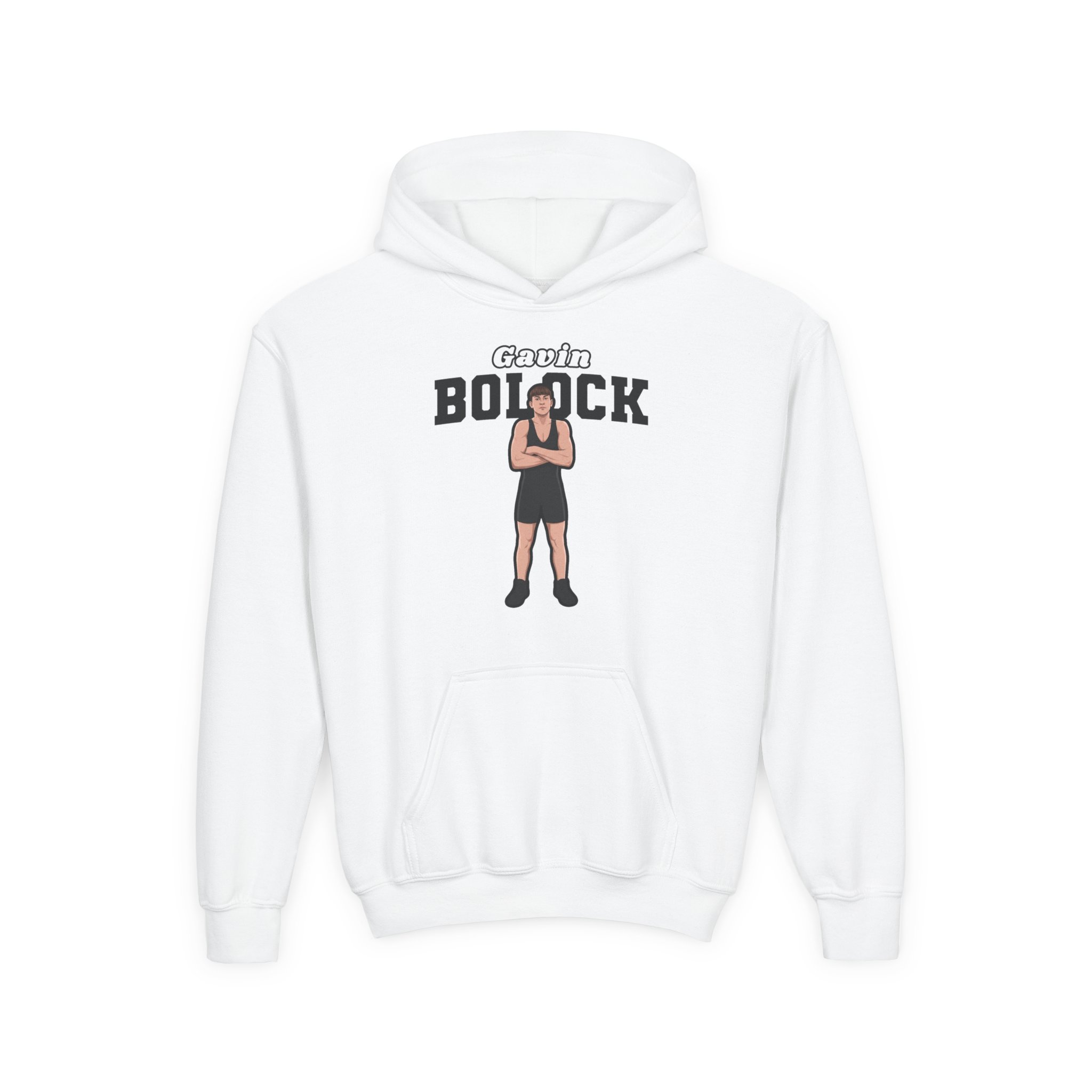 Youth Hoodie — character_name_arch in White
