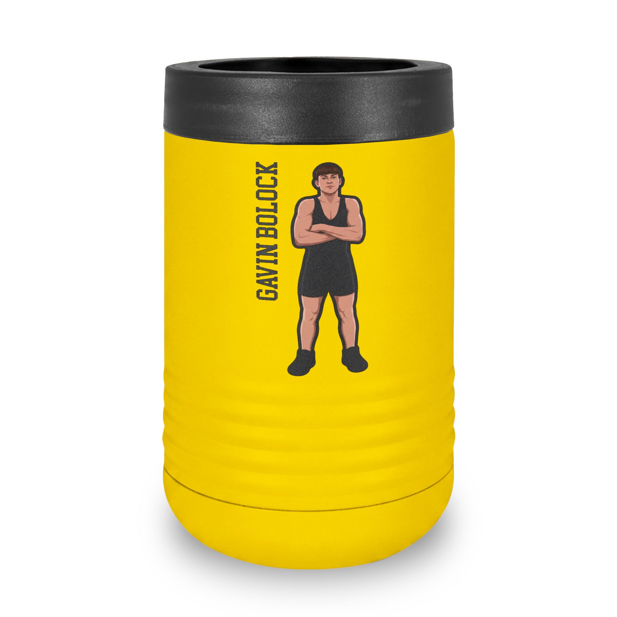 Stainless Can Cooler — character_name_vertical in Yellow