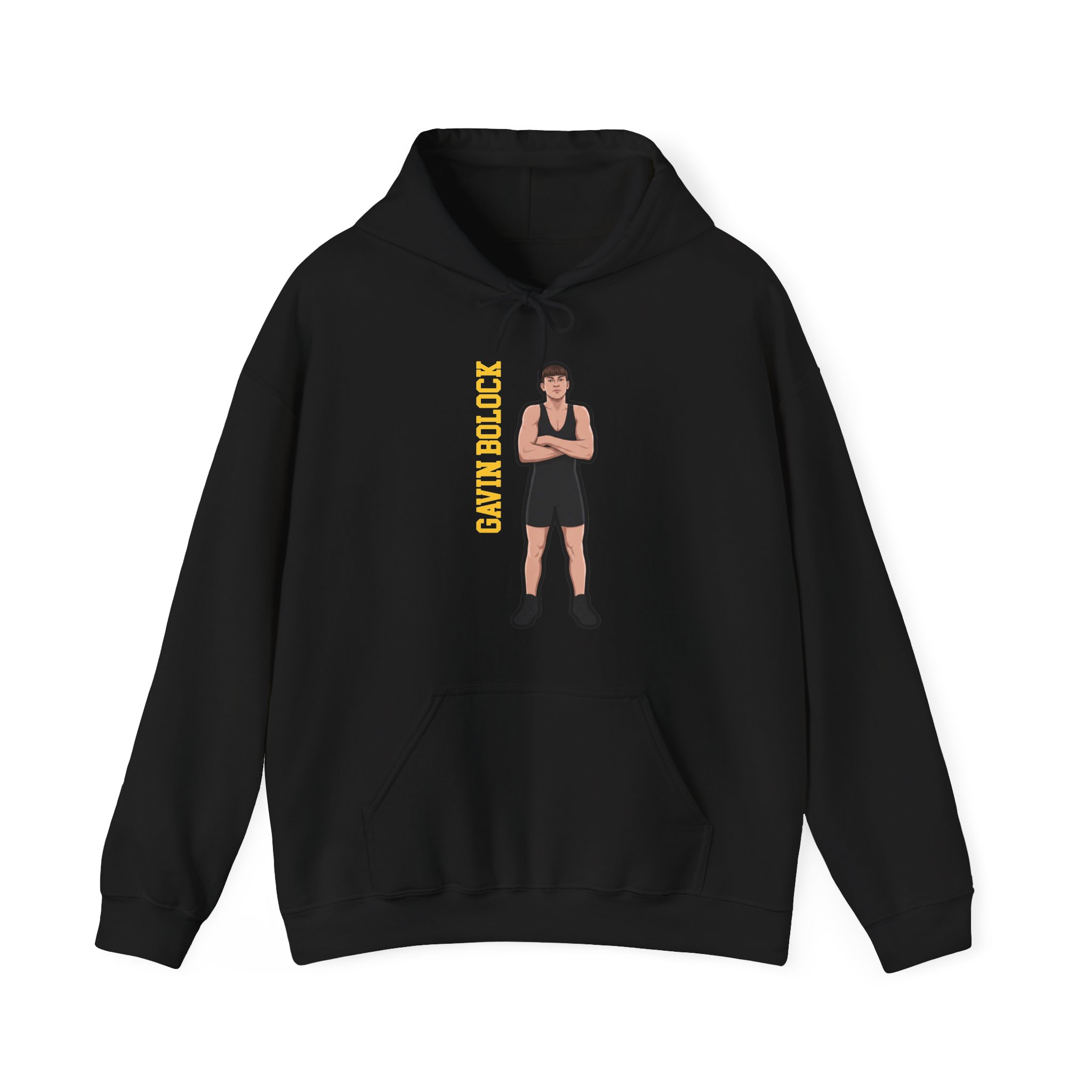 Hoodie — character_name_vertical in Black