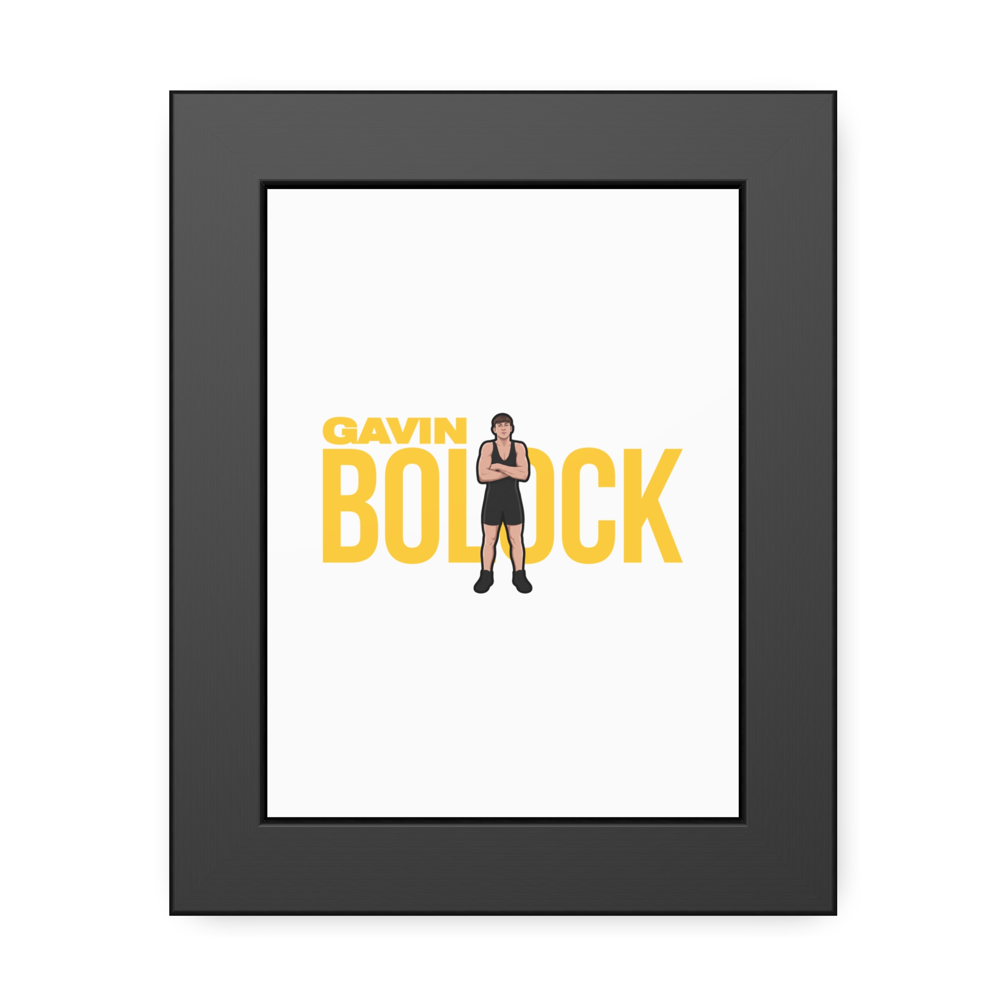 Framed Poster — character_player_name in Black