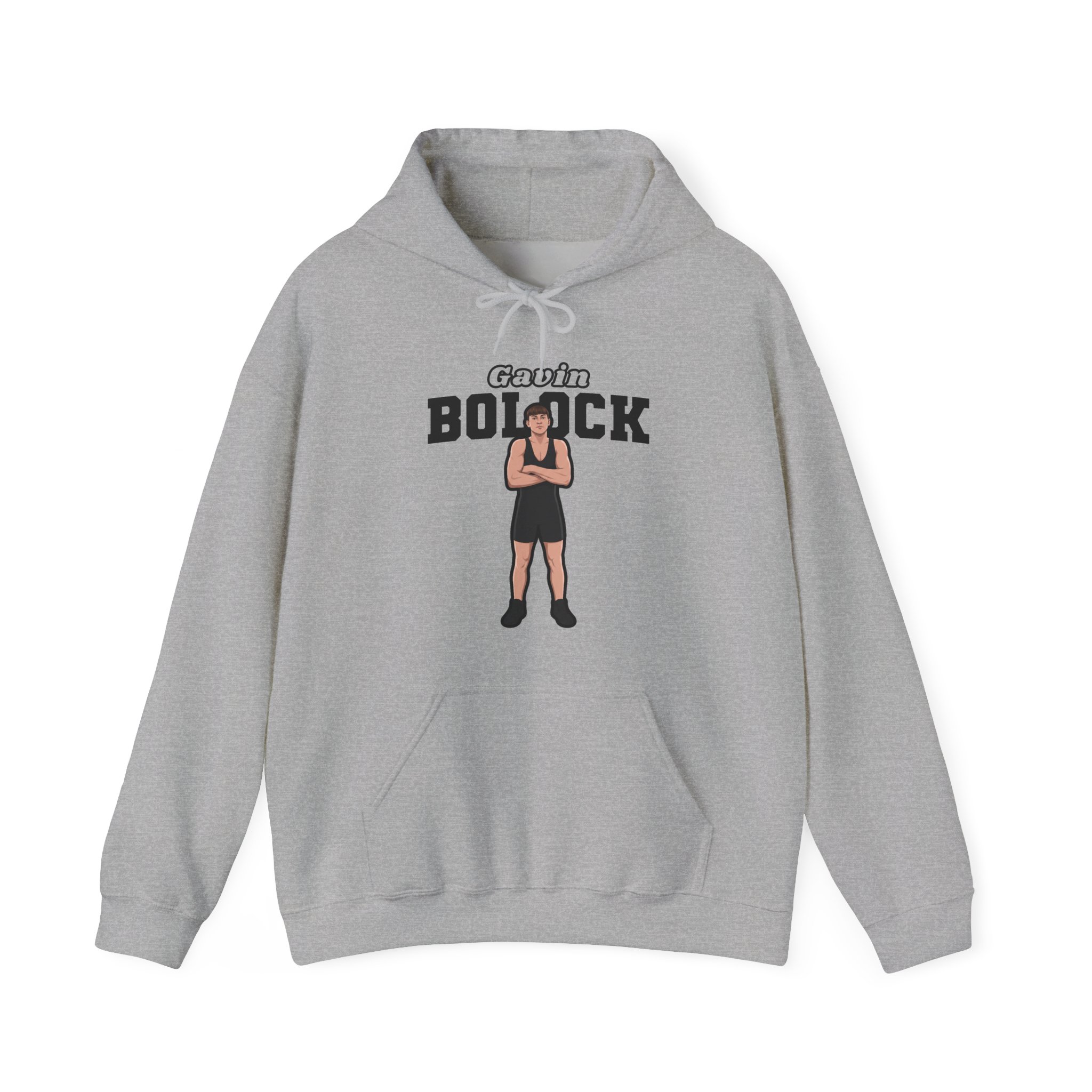 Hoodie — character_name_arch in Grey