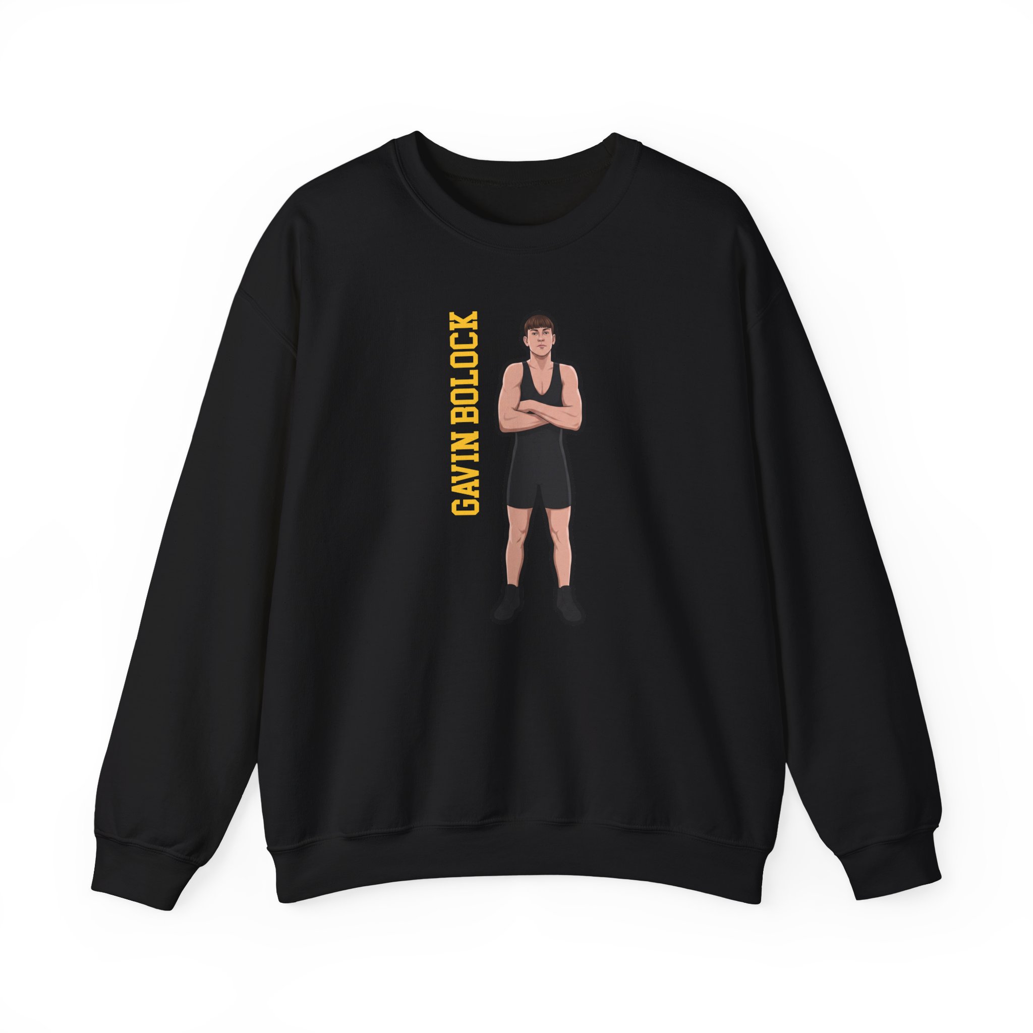 Crewneck Sweatshirt — character_name_vertical in Black