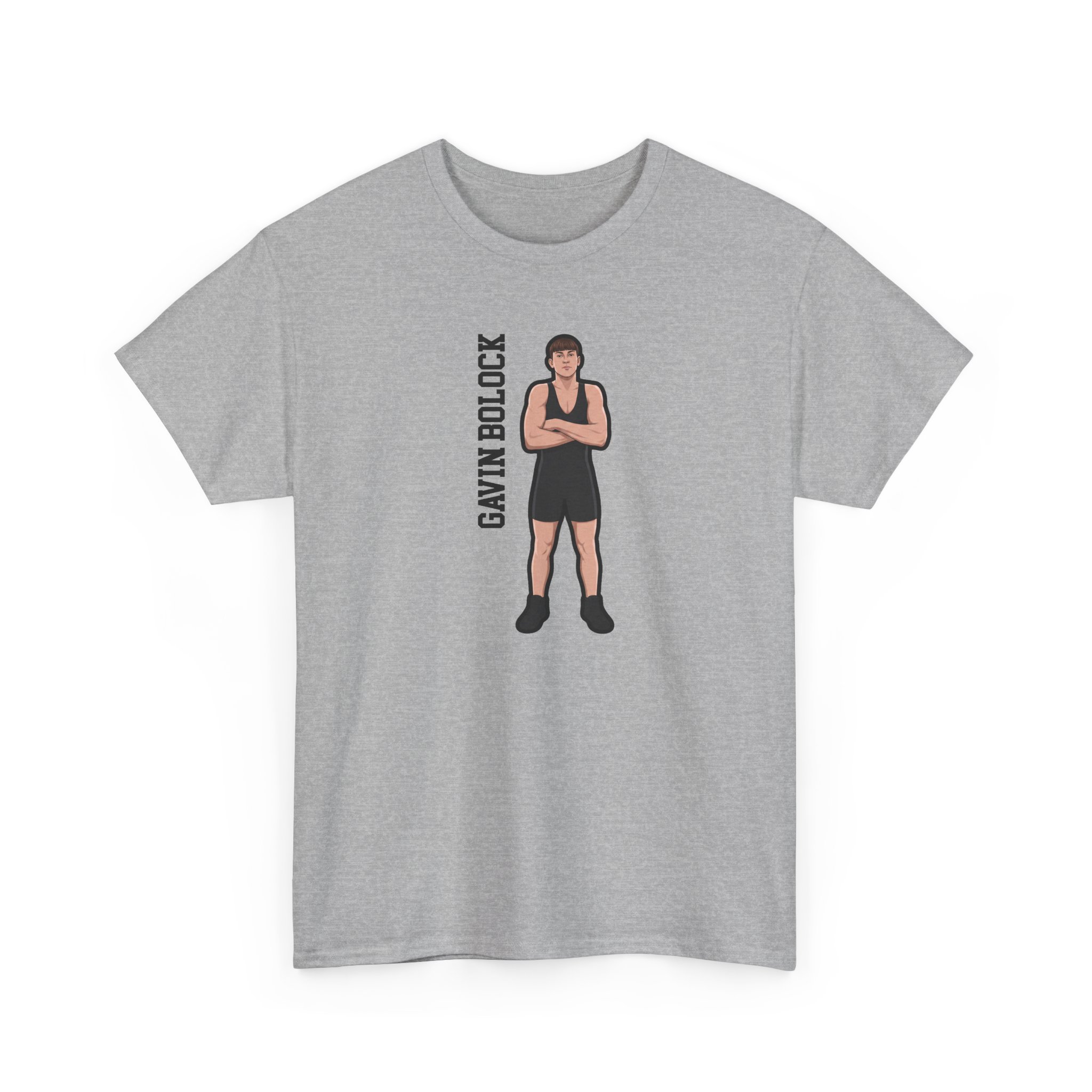 Tee — character_name_vertical in Grey