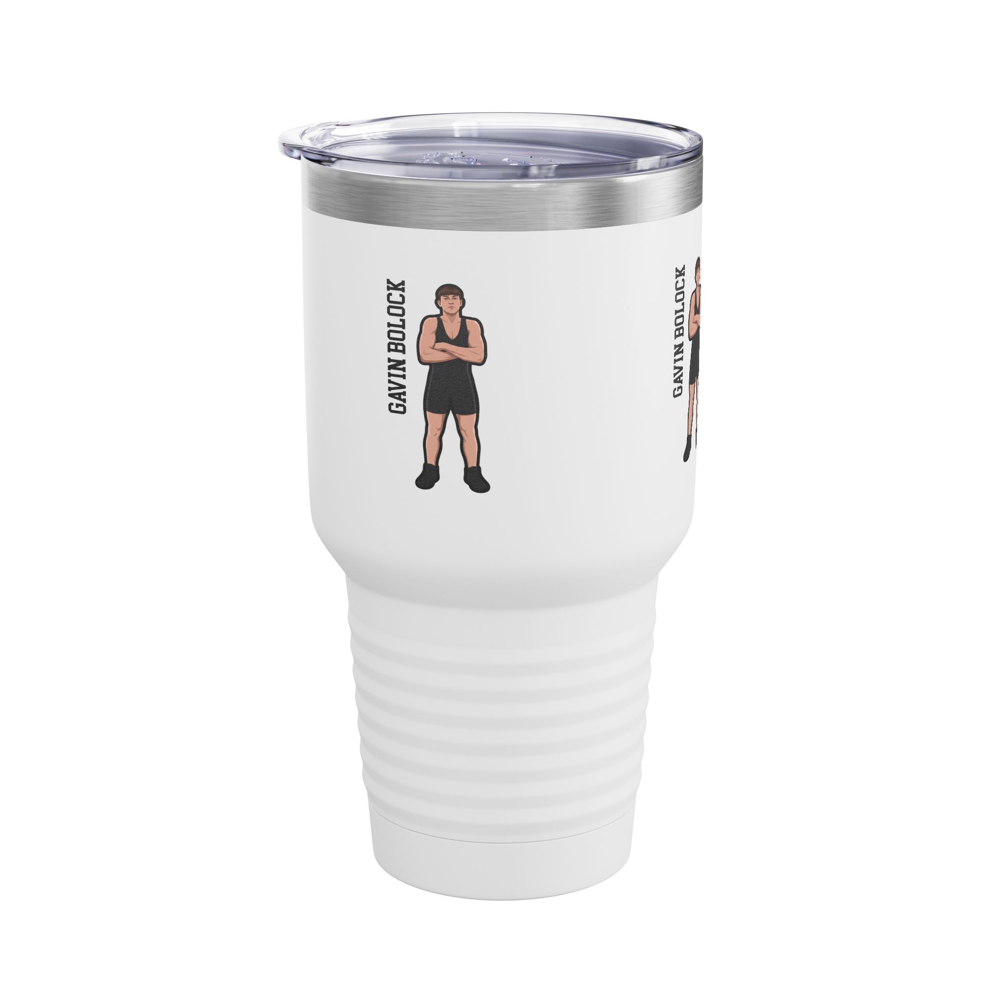 30oz Tumbler — character_name_vertical in White