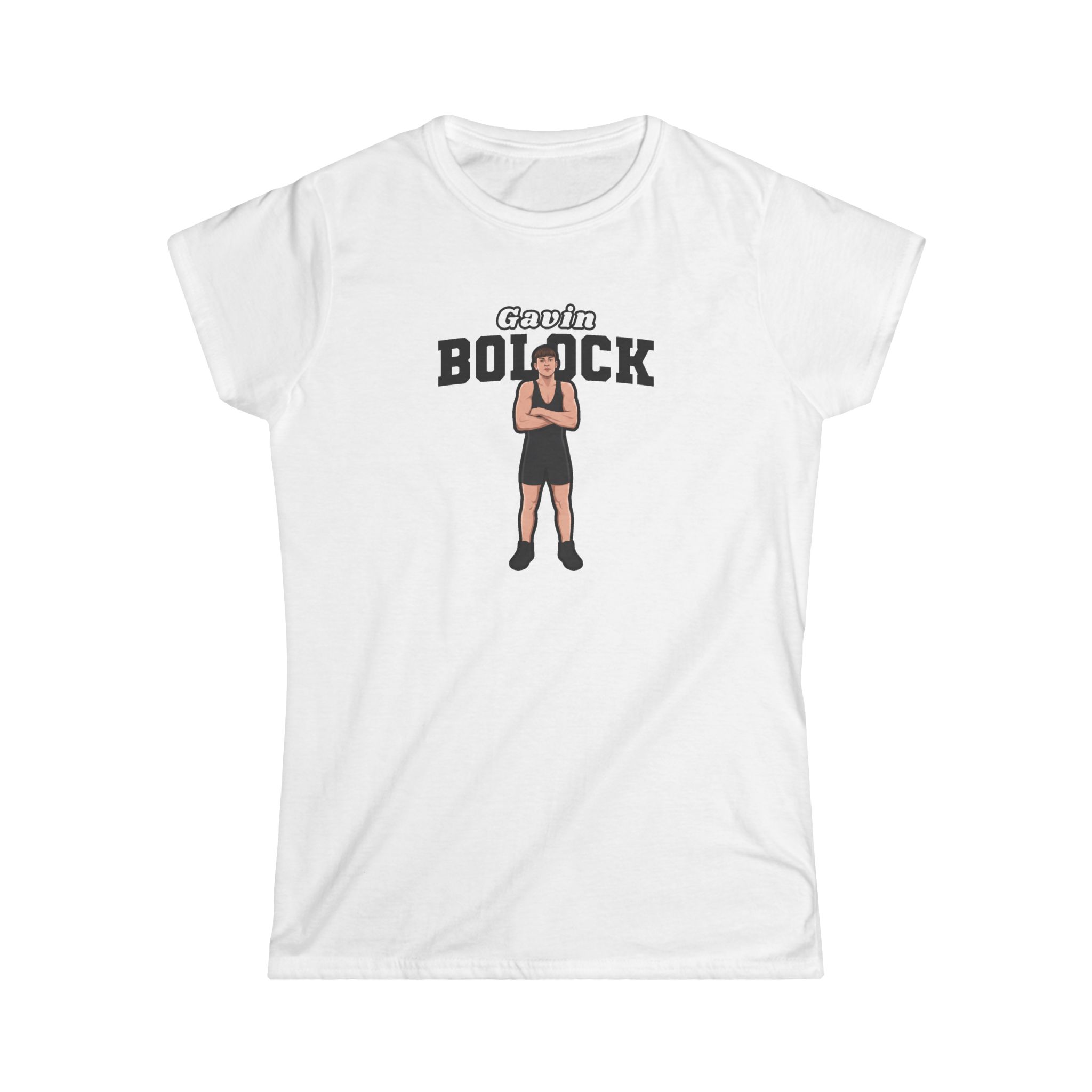 Women's Softstyle Tee — character_name_arch in White