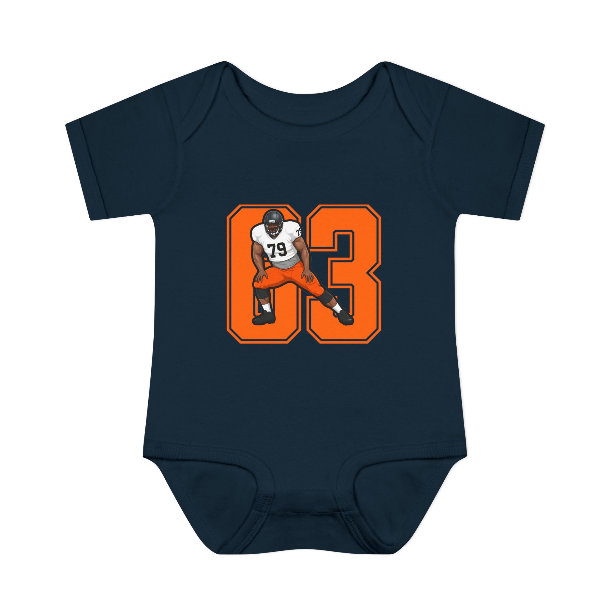 Baby Onesie — character_number in Navy