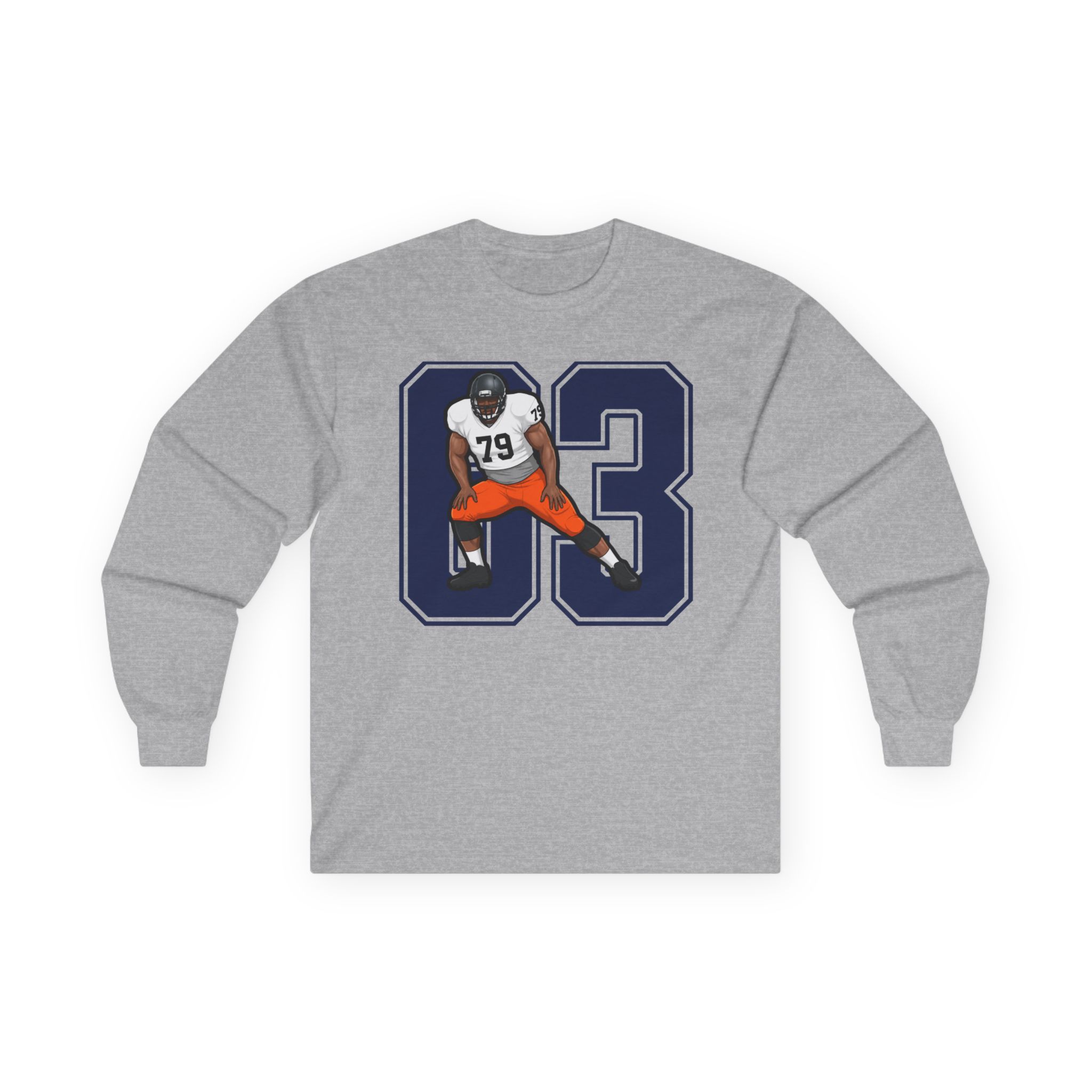 Long Sleeve Tee — character_number in Grey