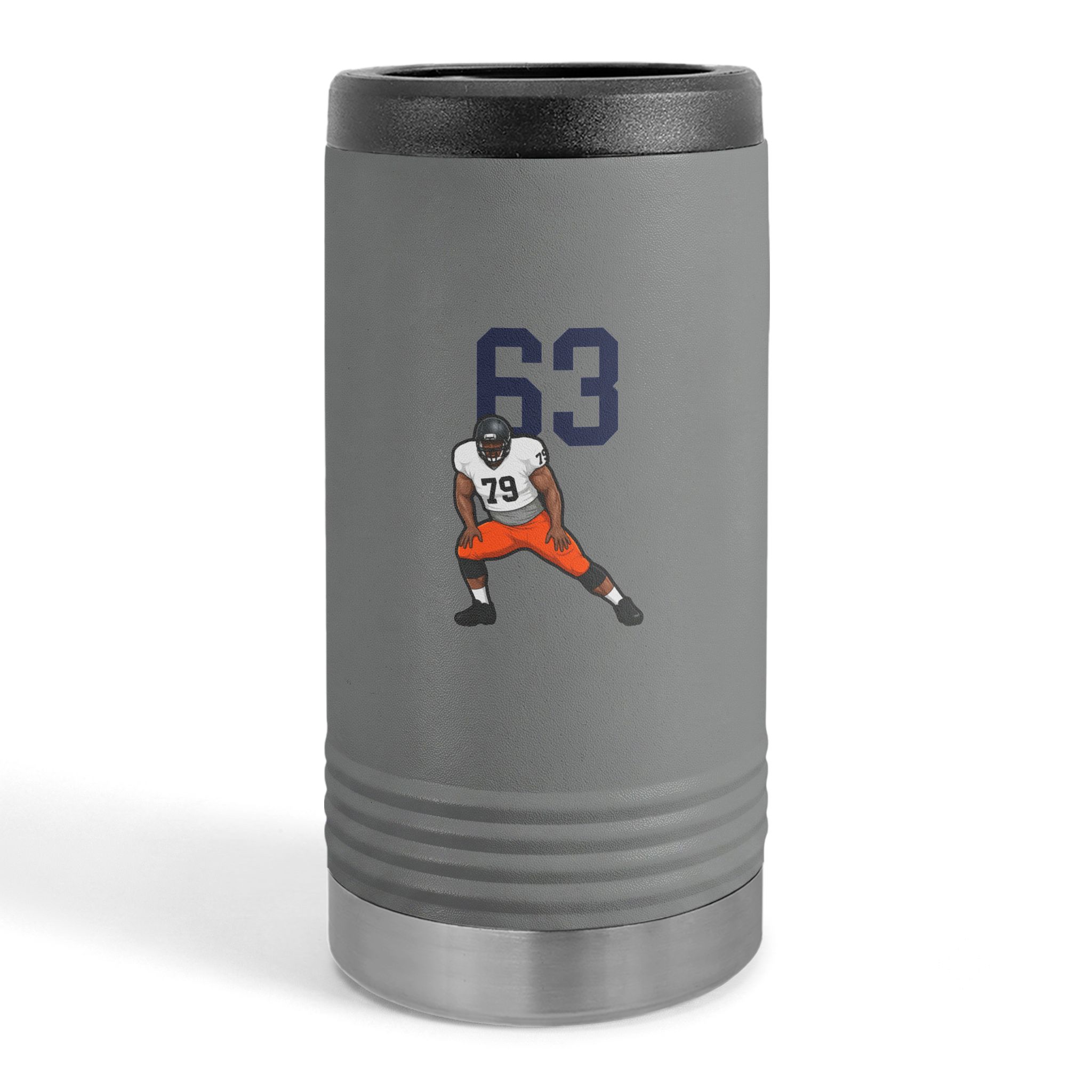 Slim Stainless Can Cooler — character_number_top in Grey
