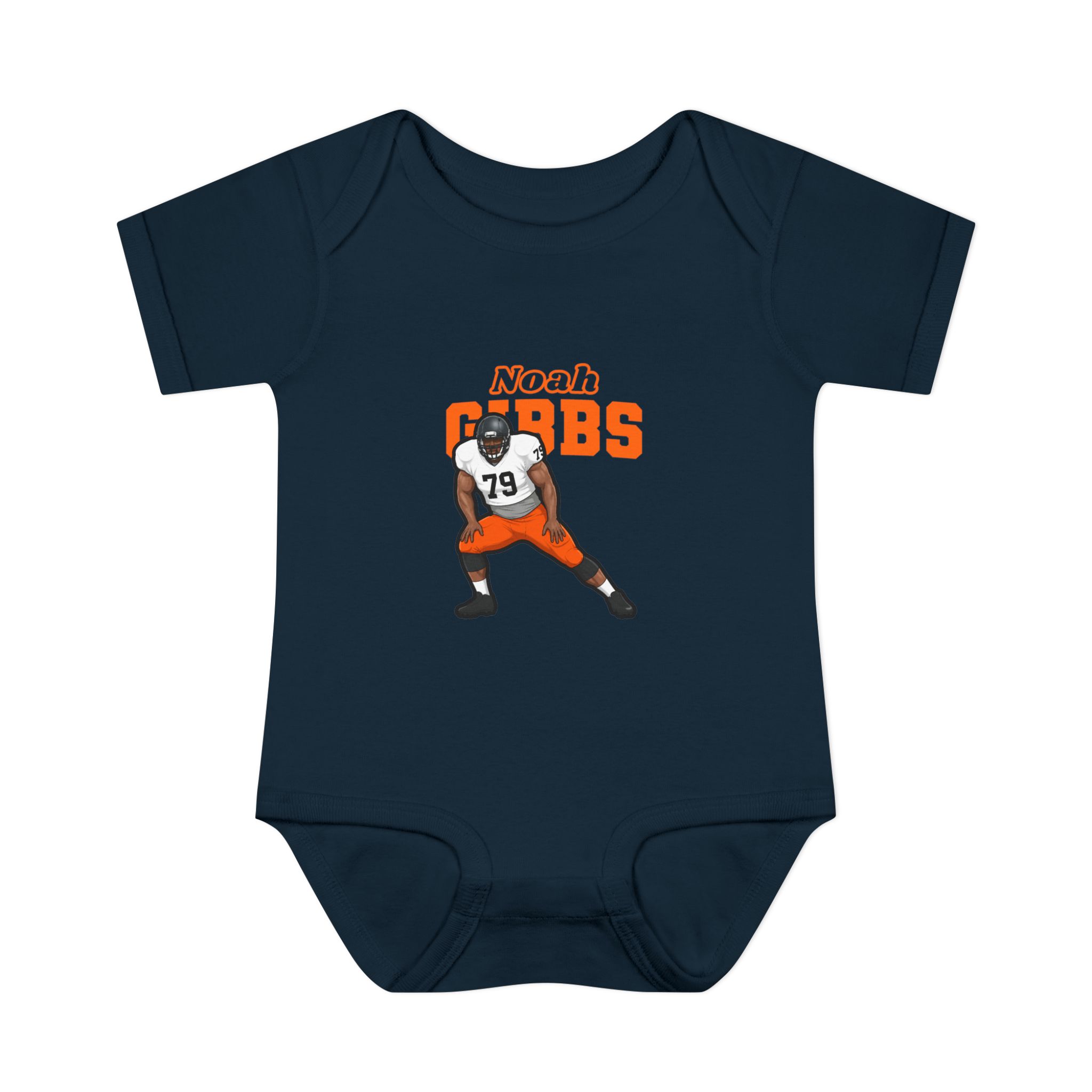 Baby Onesie — character_name_arch in Navy