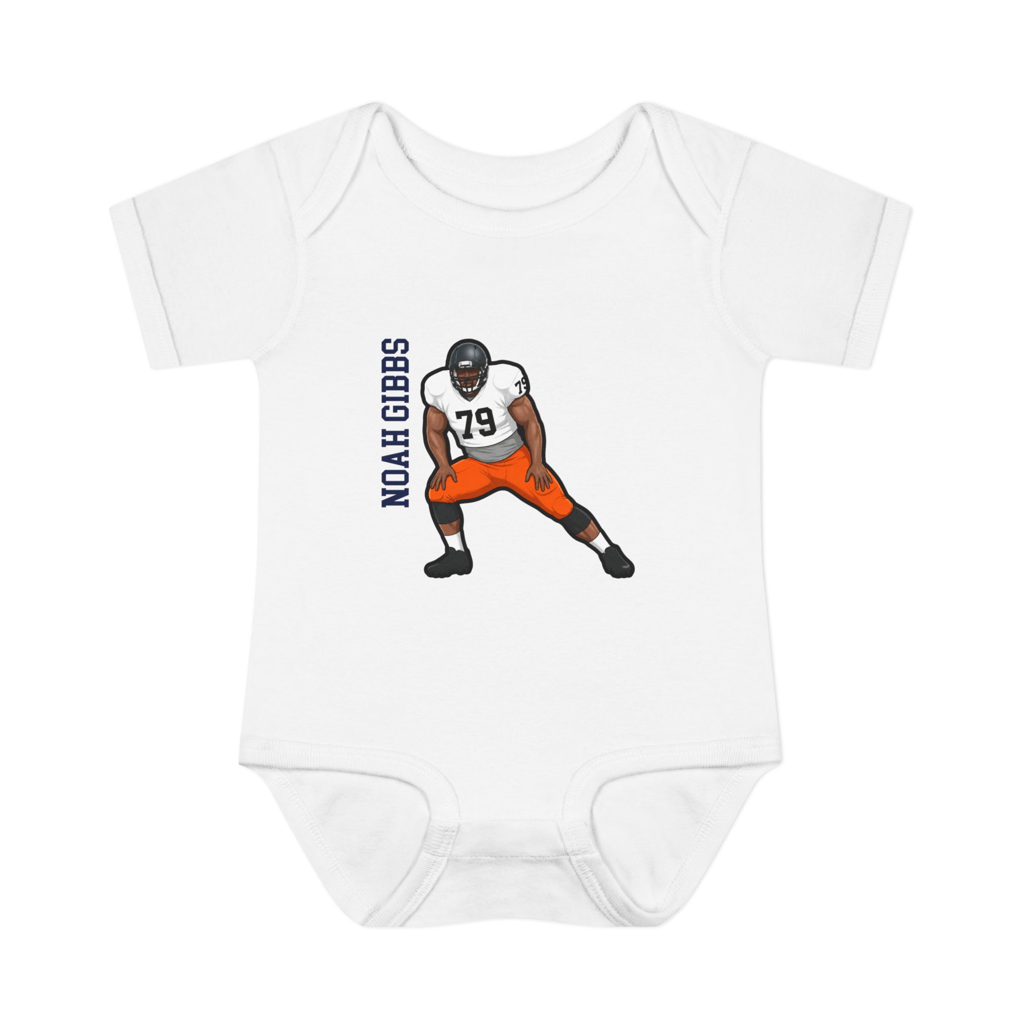 Baby Onesie — character_name_vertical in White