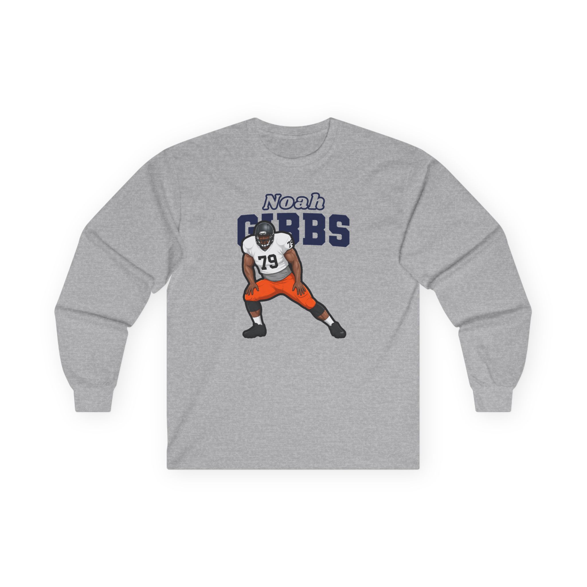 Long Sleeve Tee — character_name_arch in Grey