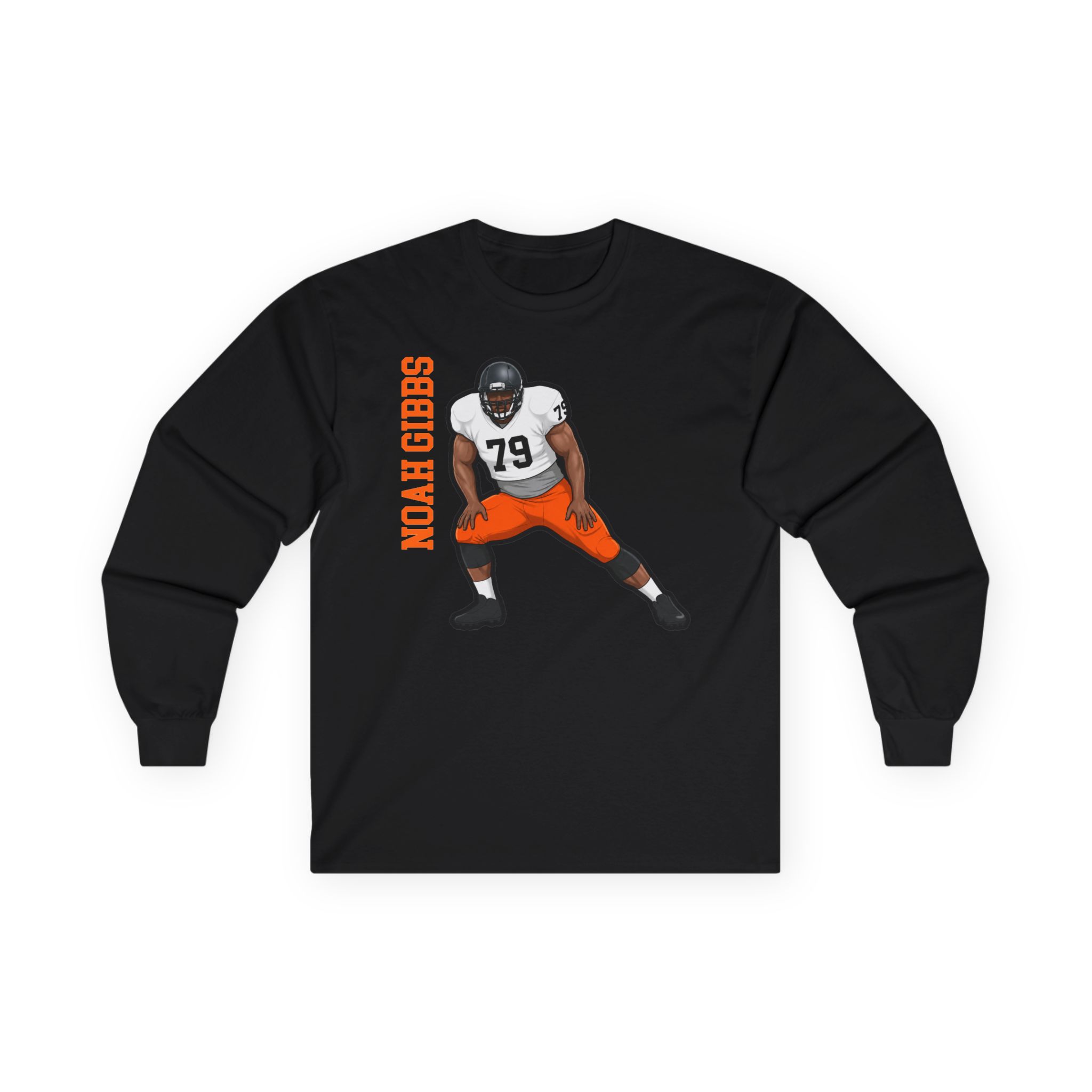 Long Sleeve Tee — character_name_vertical in Black