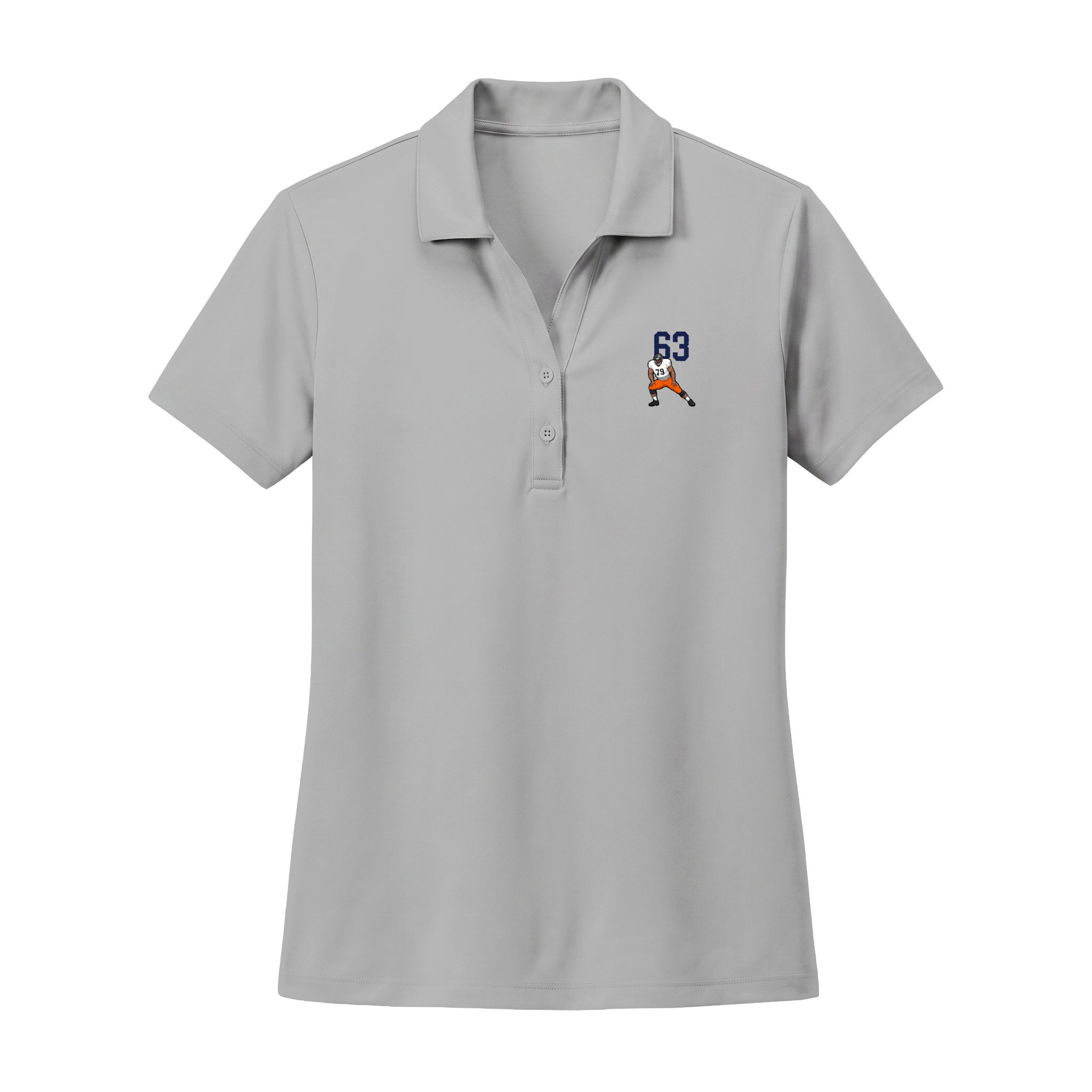Women's Polo — character_number_top in Silver