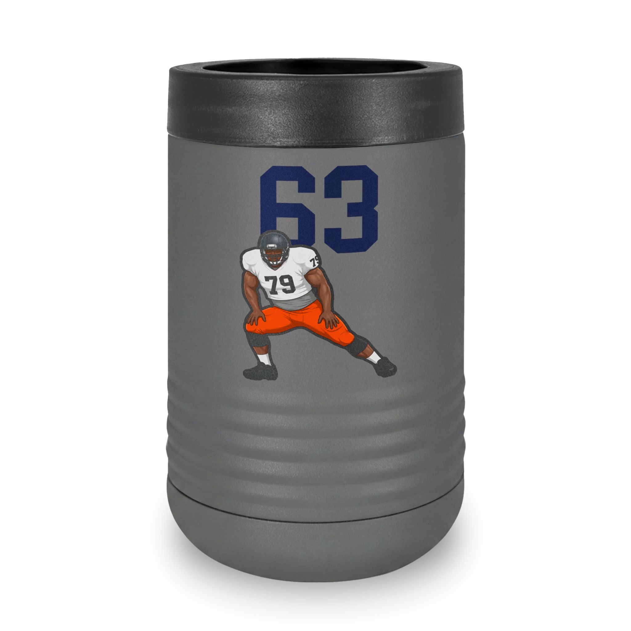 Stainless Can Cooler — character_number_top in Grey