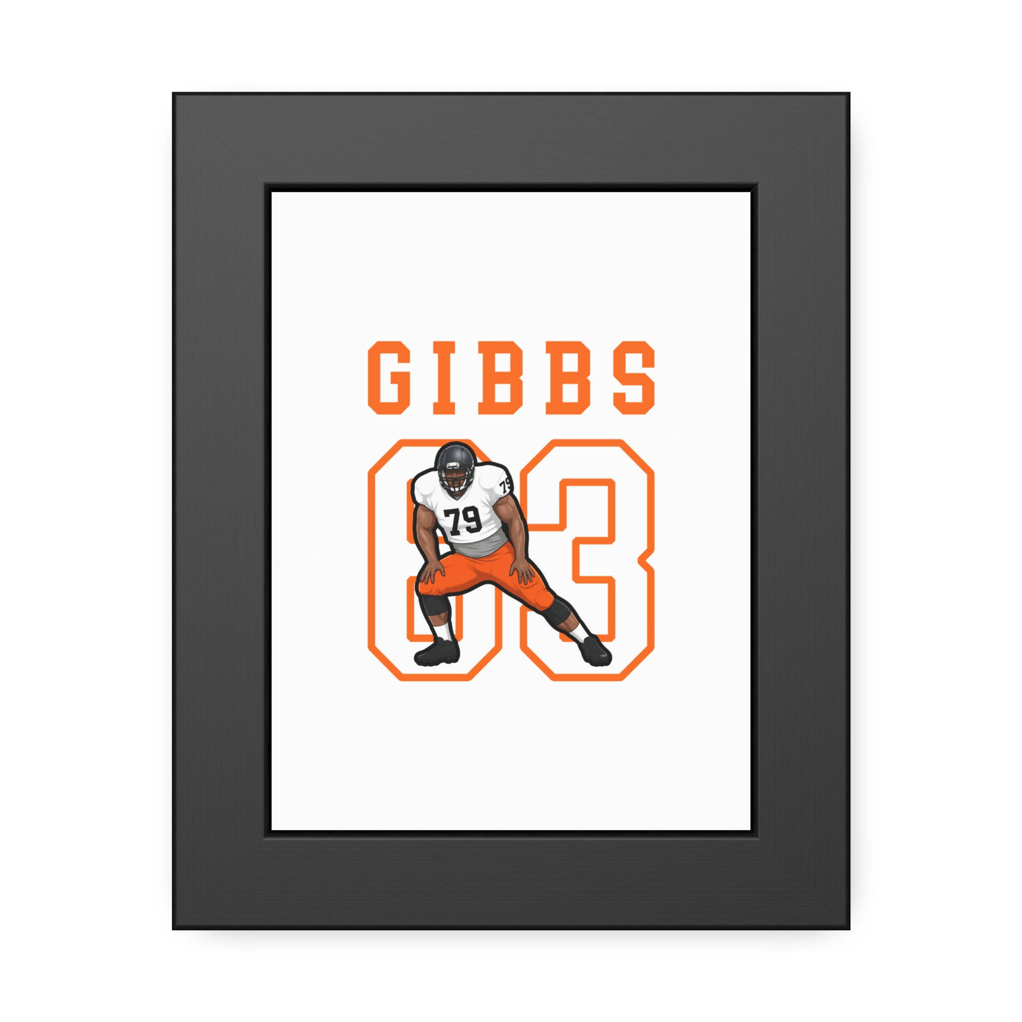 Framed Poster — character_shirsey in Black
