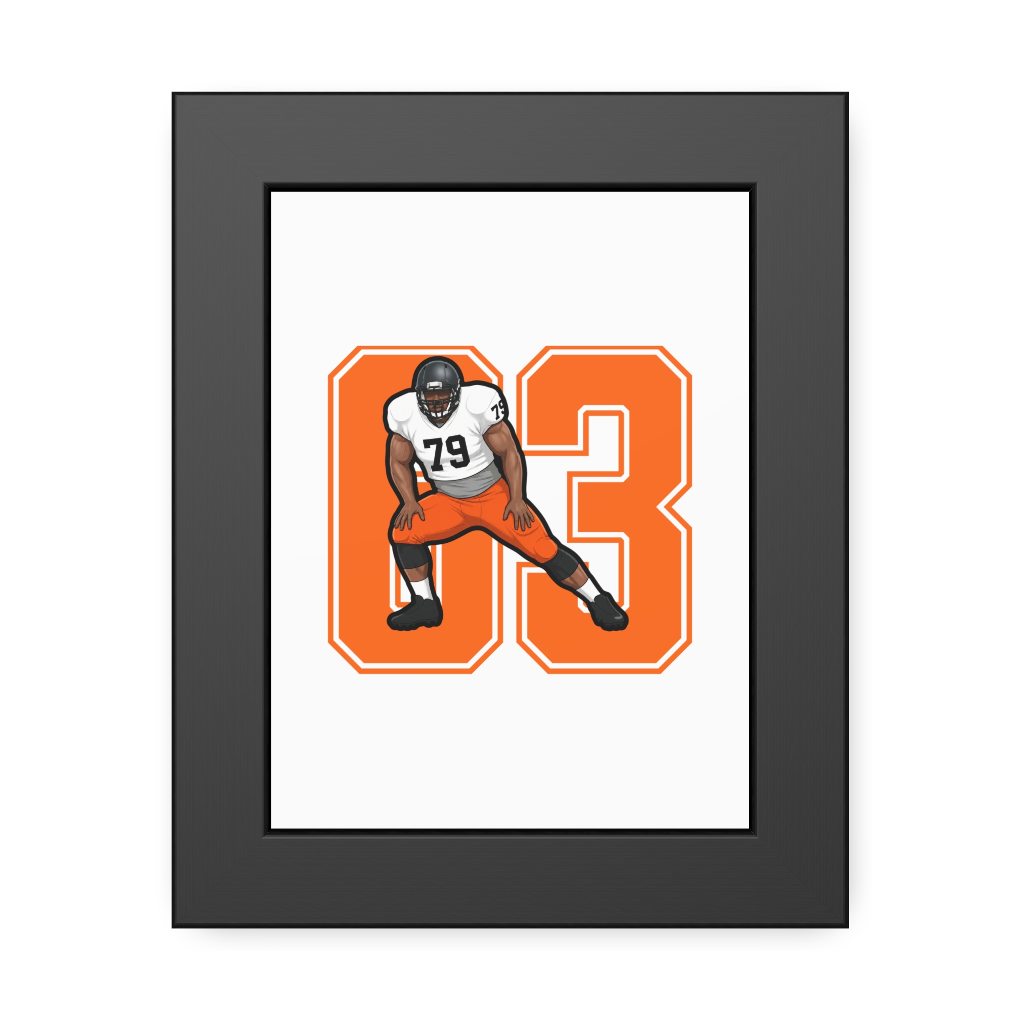 Framed Poster — character_number in Black