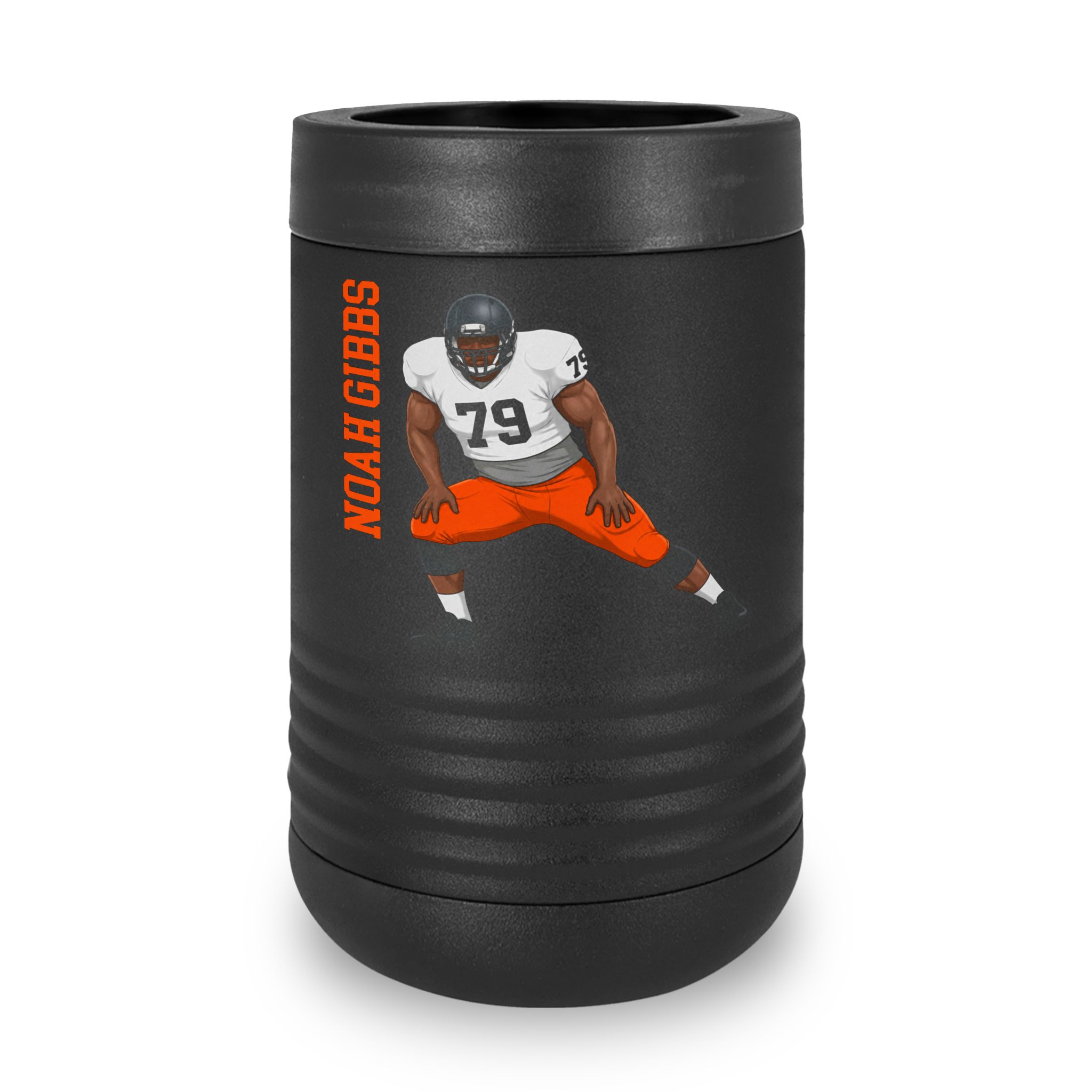 Stainless Can Cooler — character_name_vertical in Black