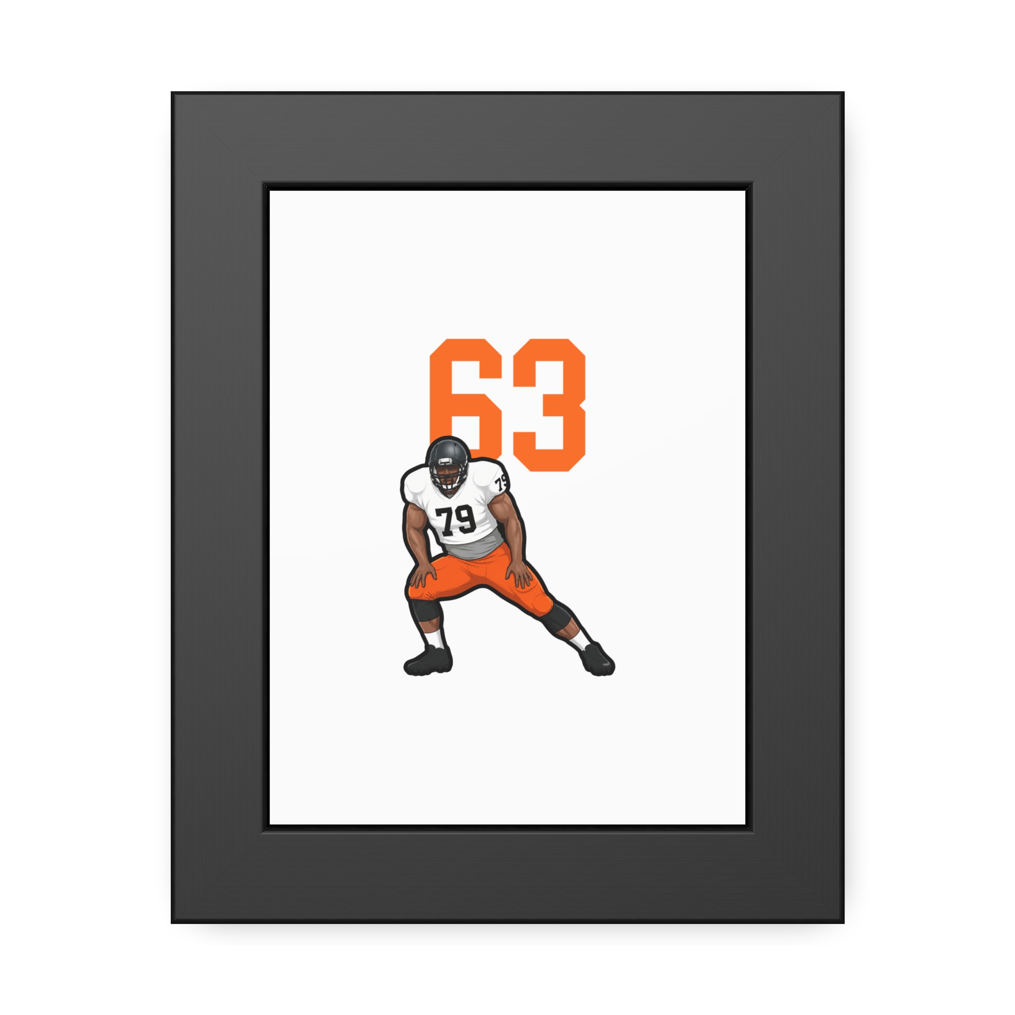 Framed Poster — character_number_top in Black