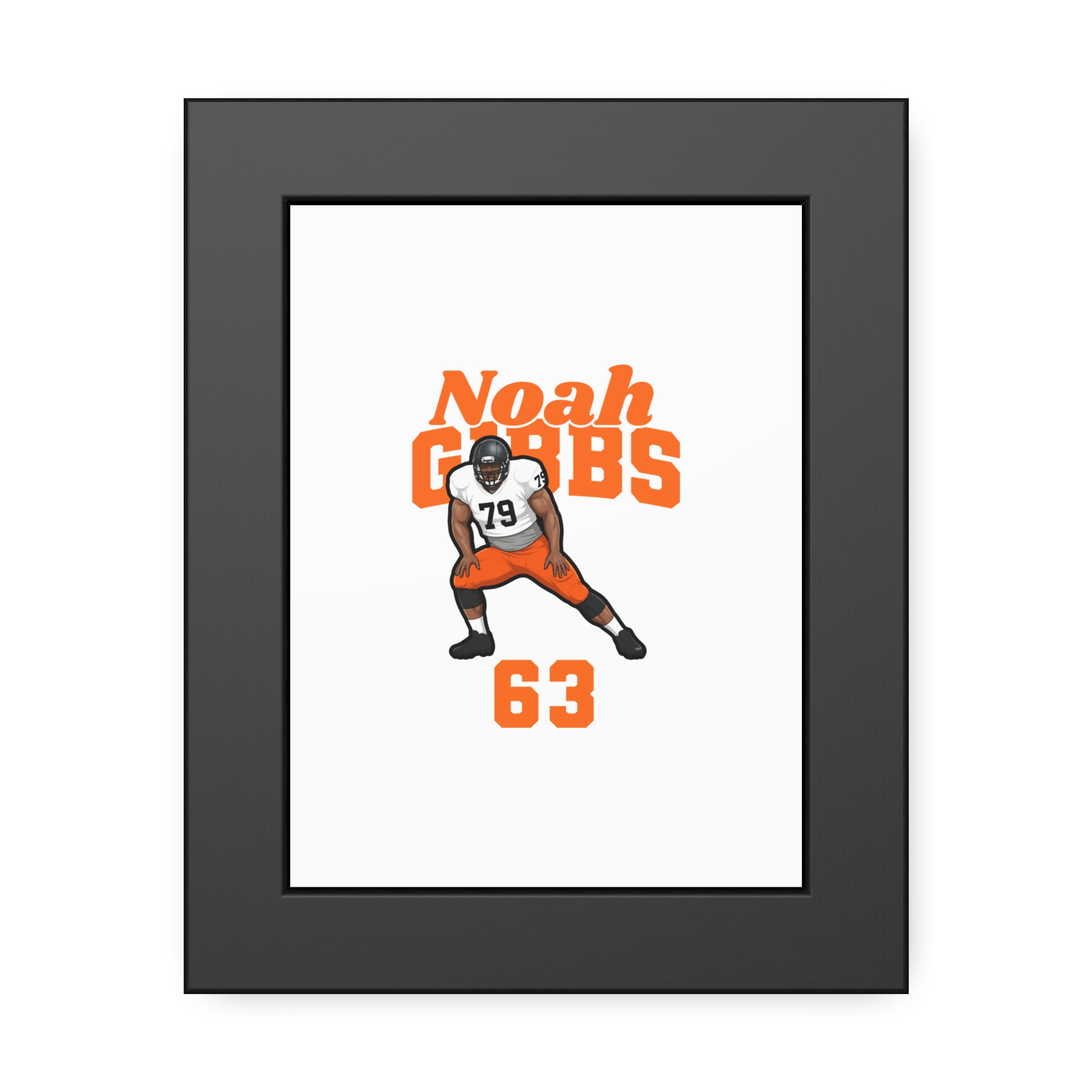 Framed Poster — character_signature_arch in Black