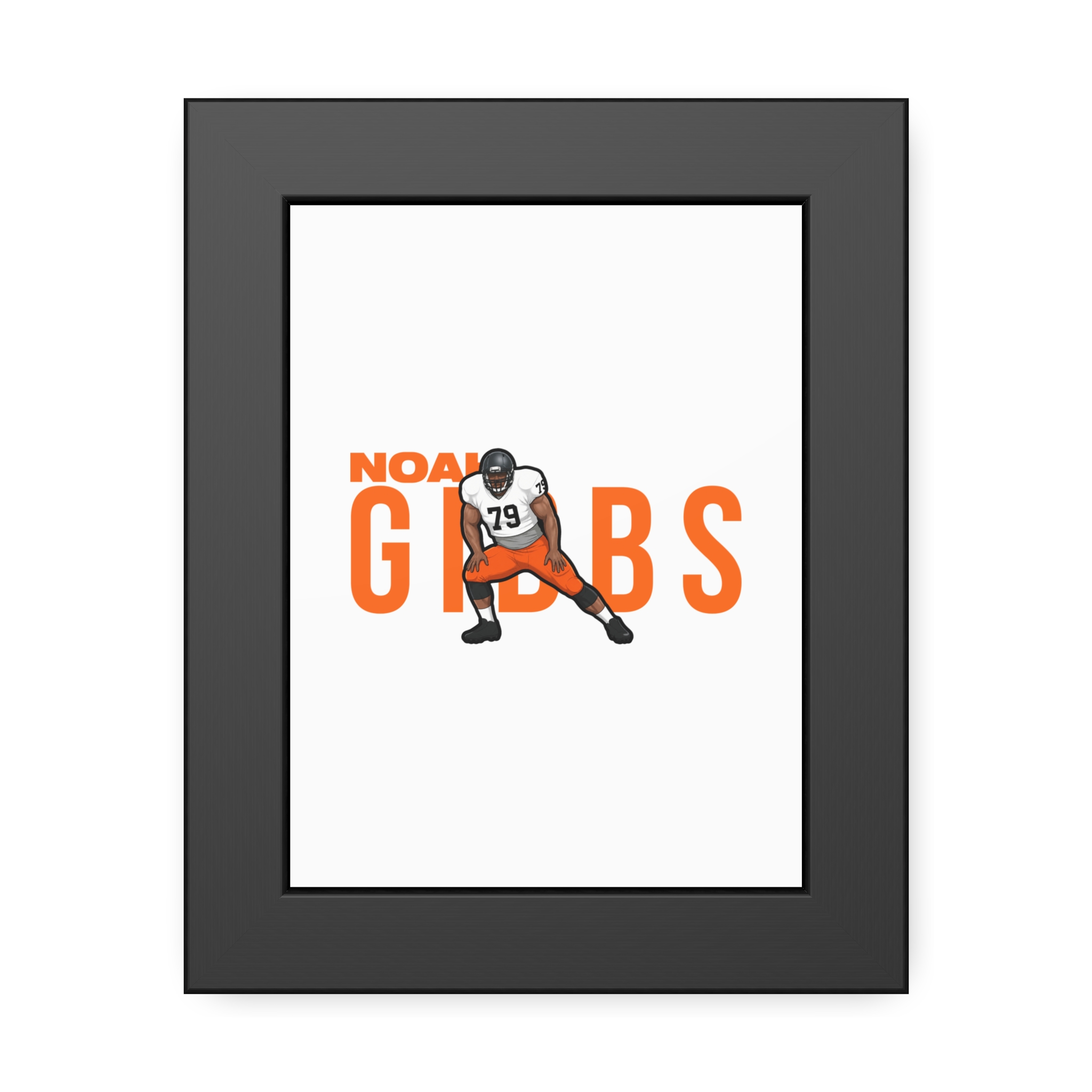Framed Poster — character_player_name in Black