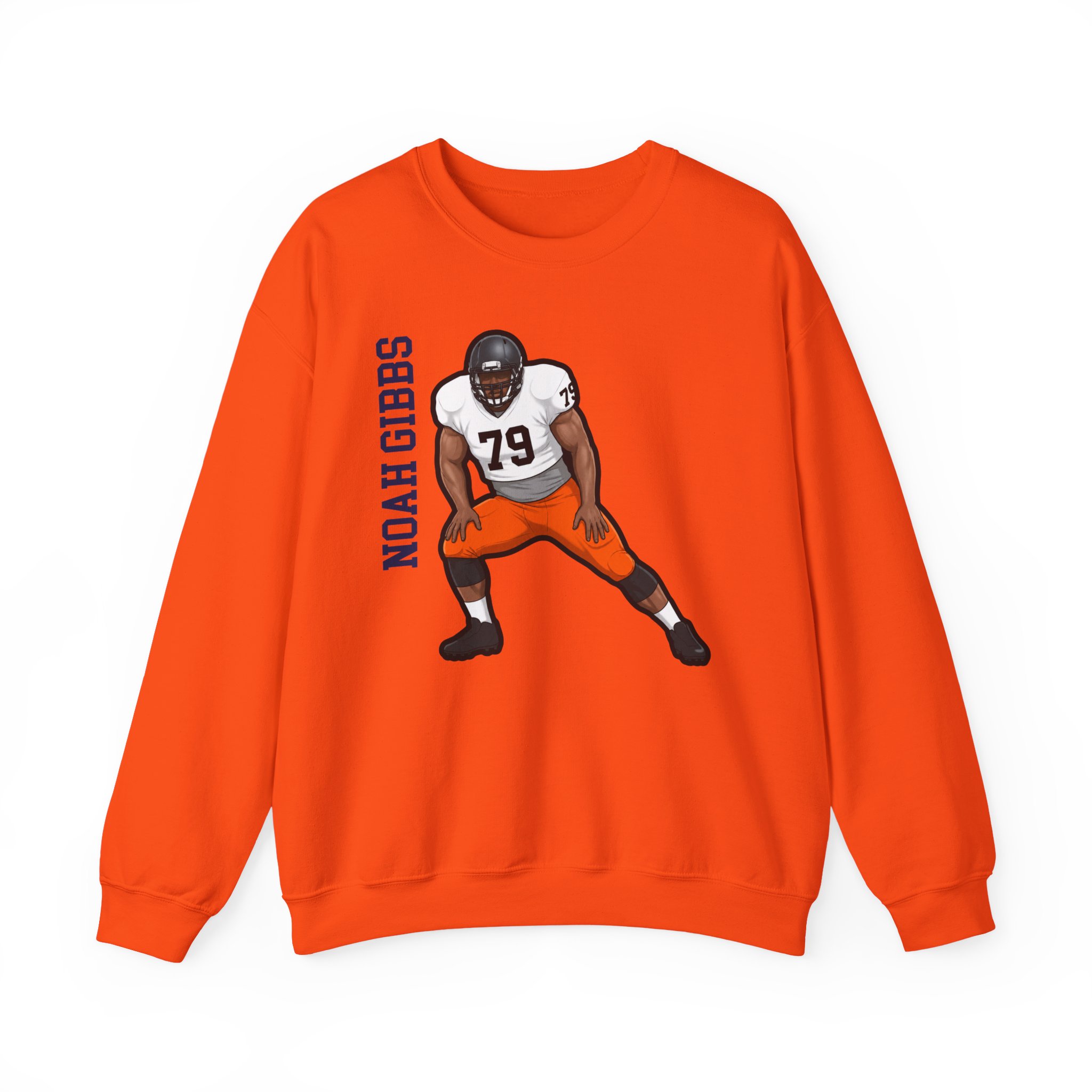 Crewneck Sweatshirt — character_name_vertical in Orange
