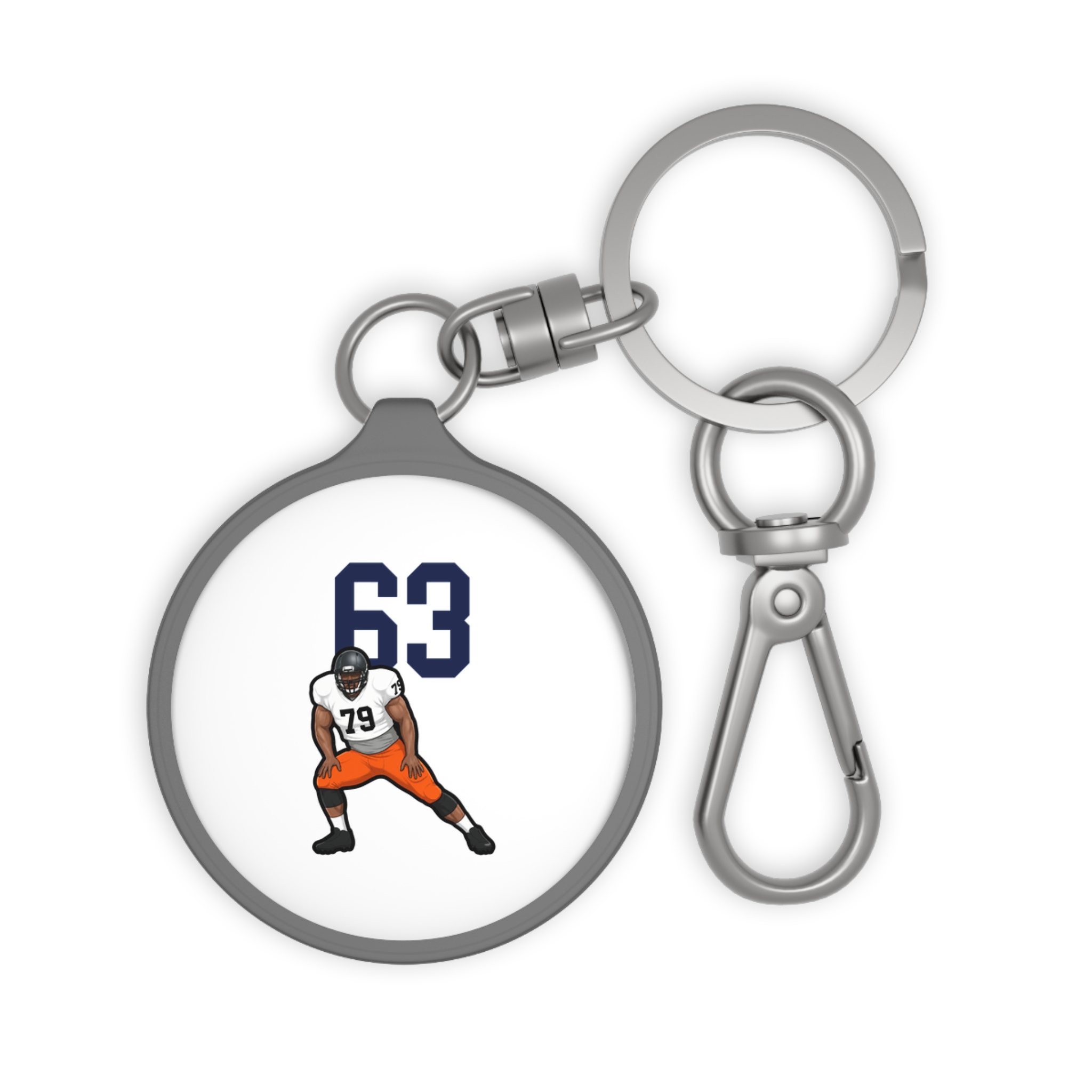 Keychain — character_number_top in Grey