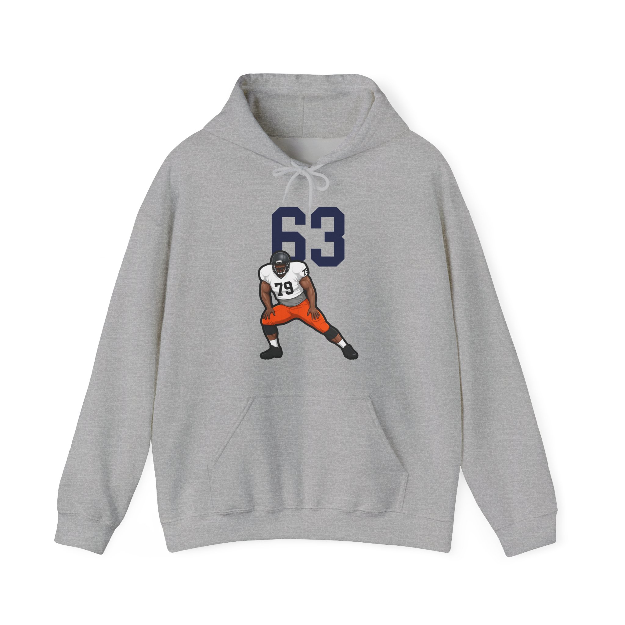 Hoodie — character_number_top in Grey