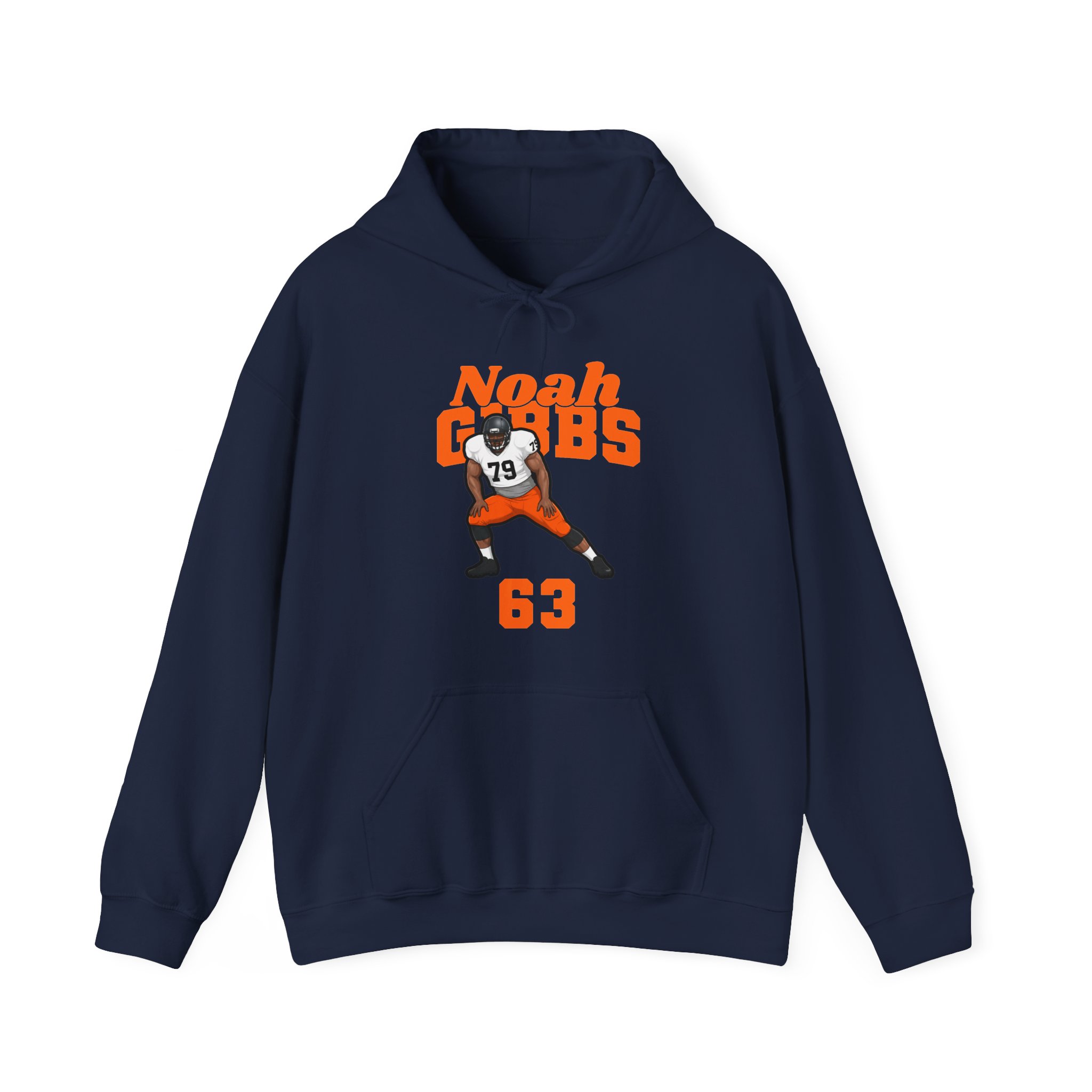 Hoodie — character_signature_arch in Navy