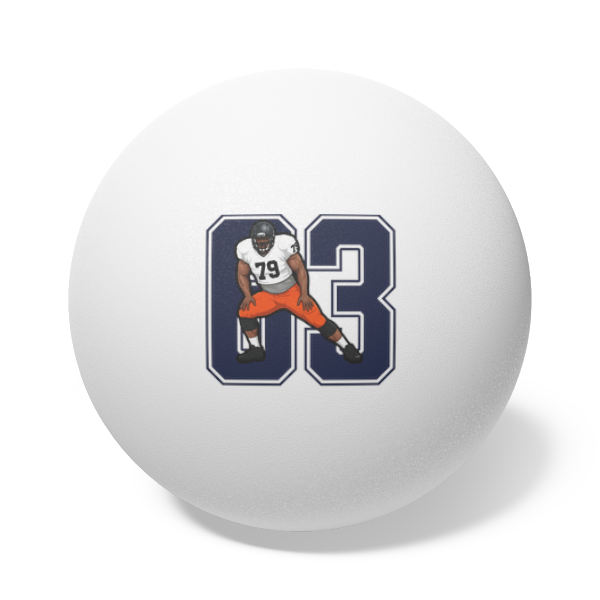 Ping Pong Balls, 6 pcs — character_number in White