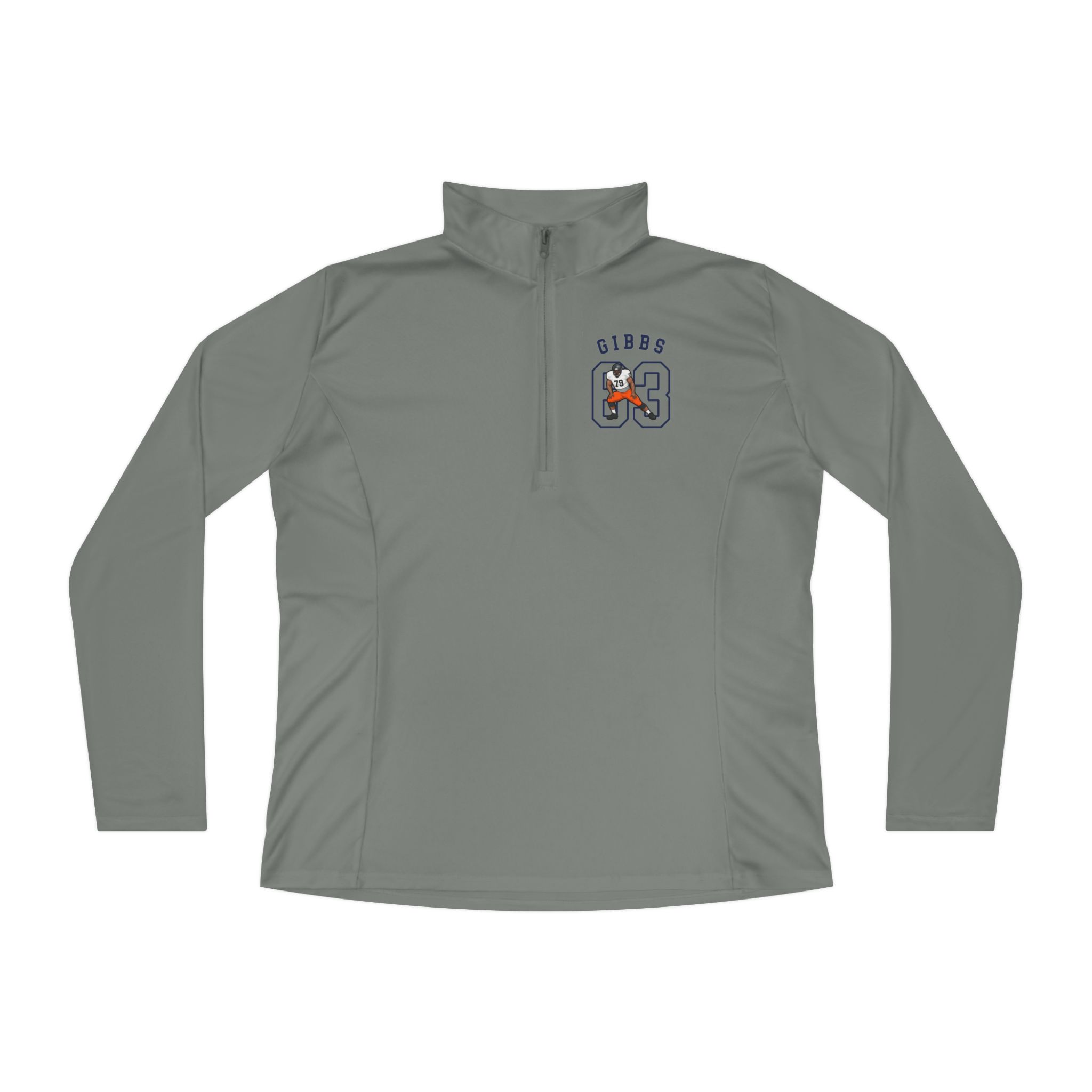 Women's Q-Zip Pullover — character_shirsey_arch in Grey