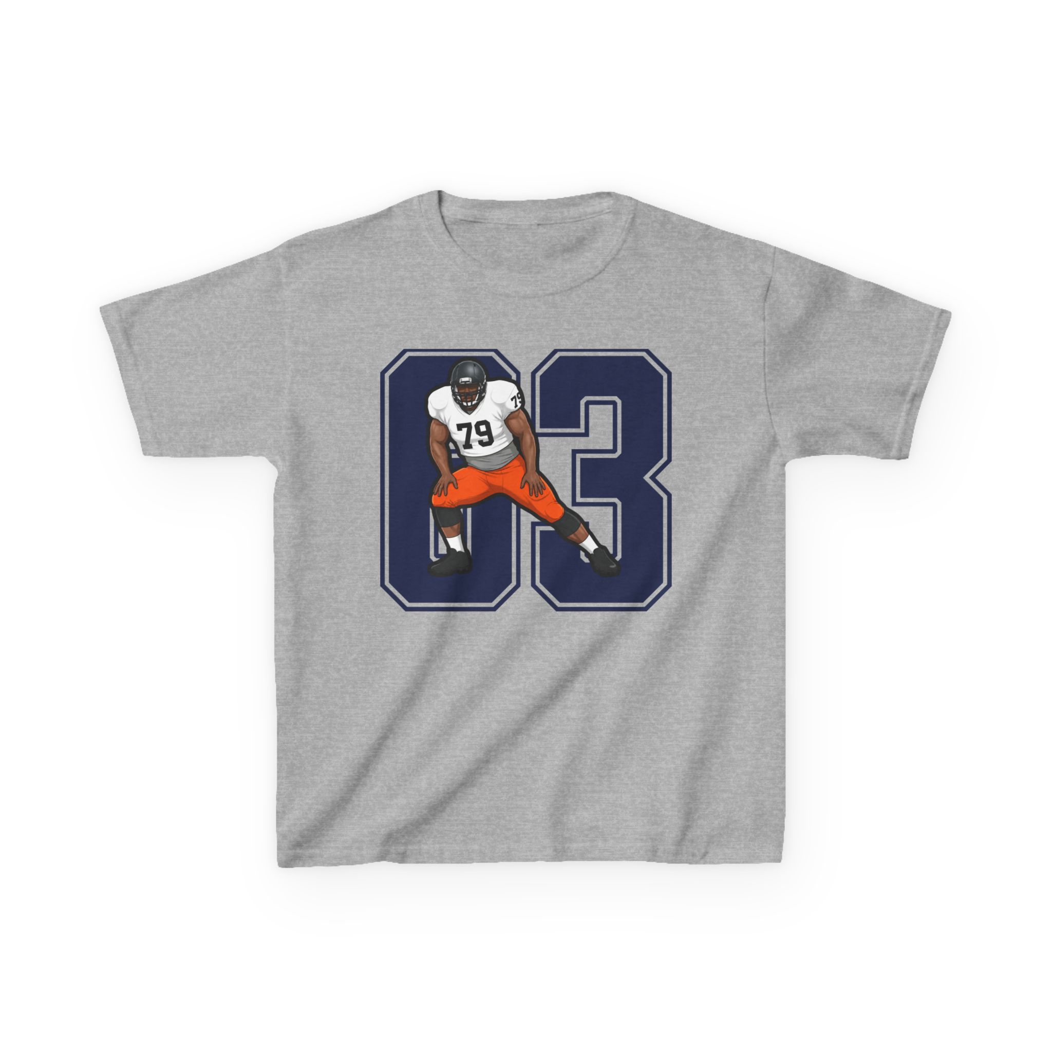 Youth Tee — character_number in Grey