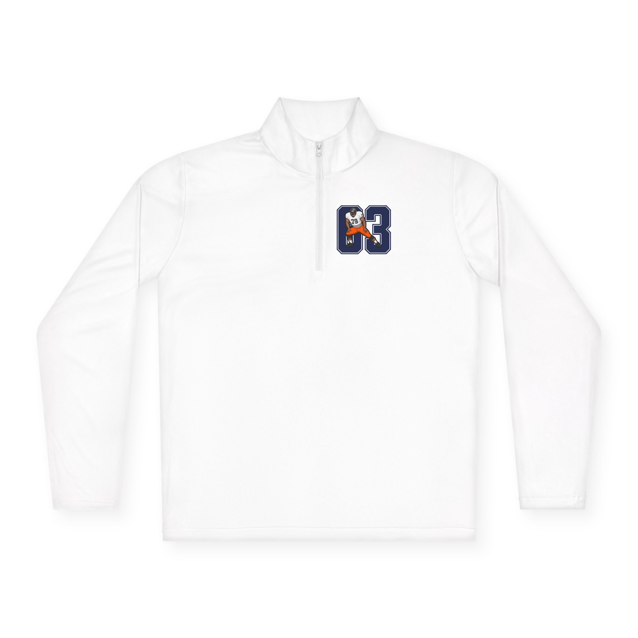 Q-Zip Pullover — character_number in White