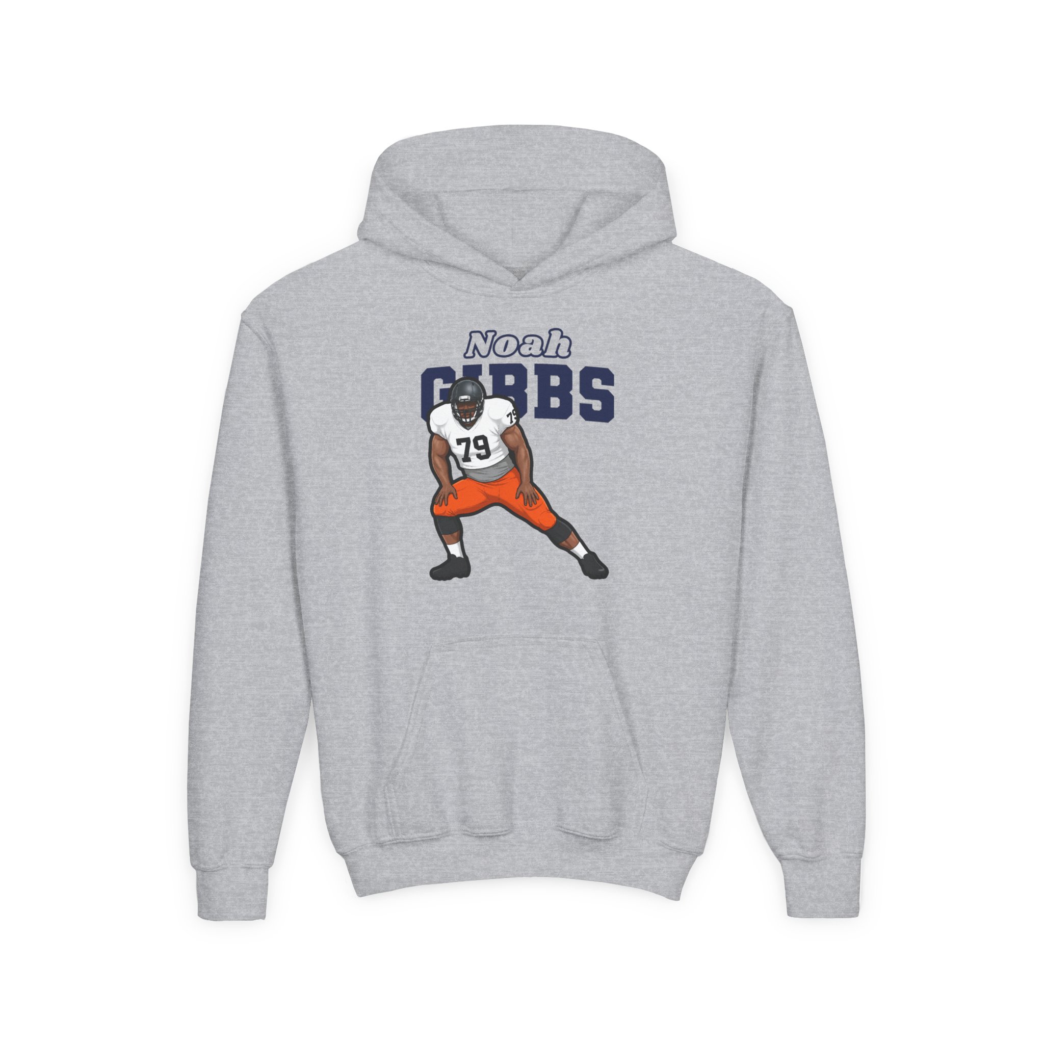 Youth Hoodie — character_name_arch in Grey