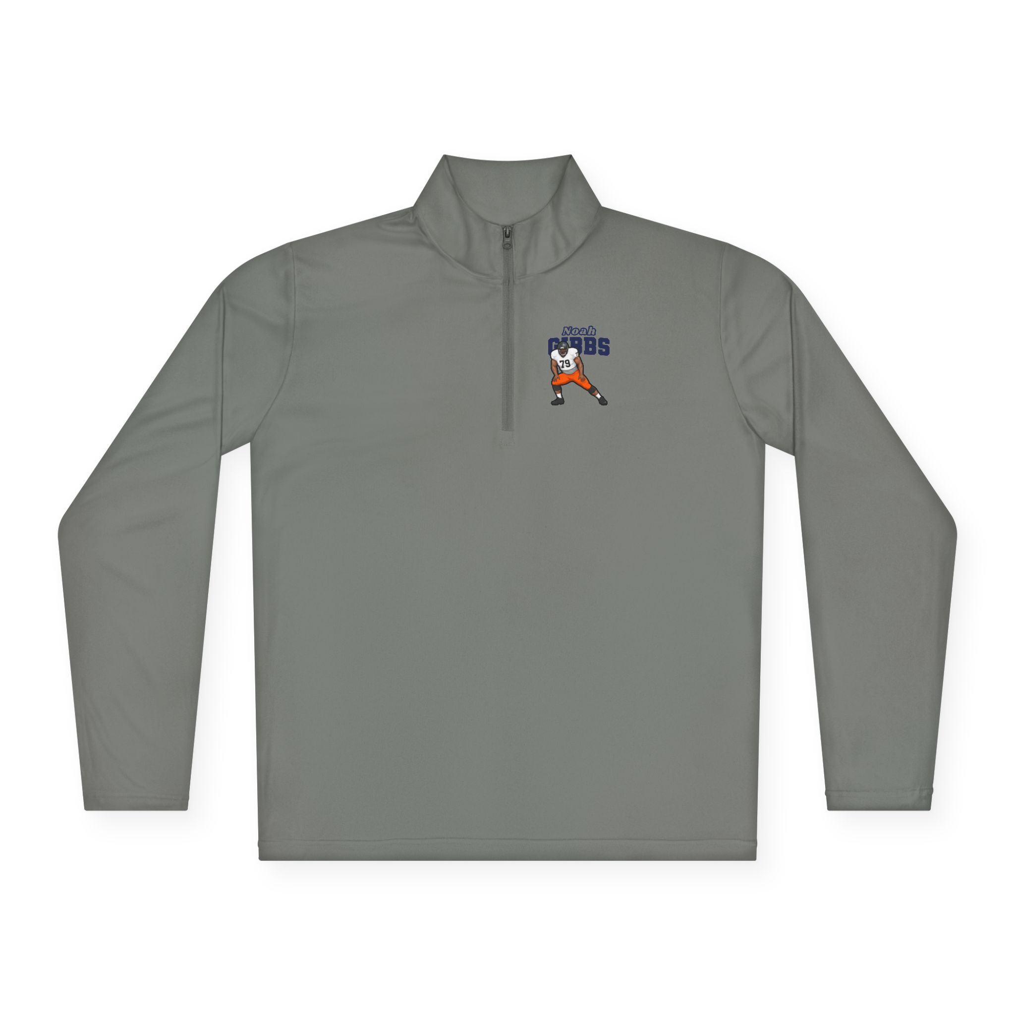 Q-Zip Pullover — character_name_arch in Grey