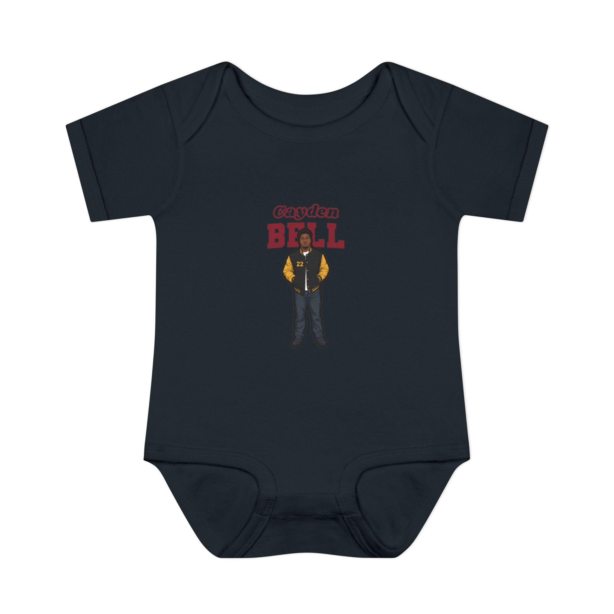 Baby Onesie — character_name_arch in Black