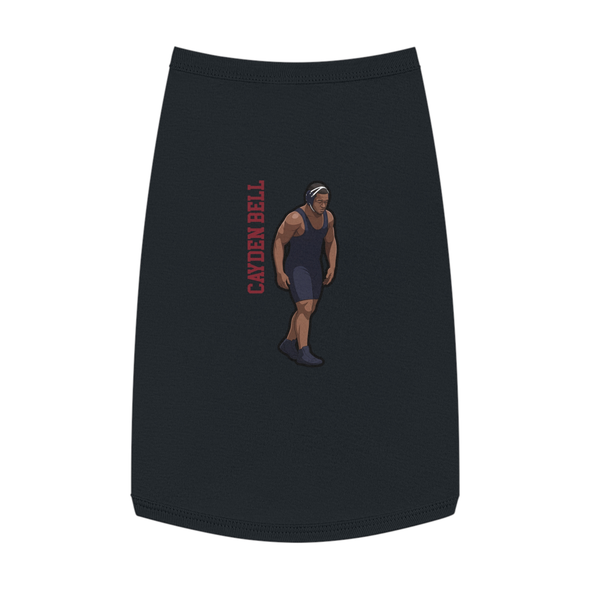 Pet Tank Top — character_name_vertical in Black