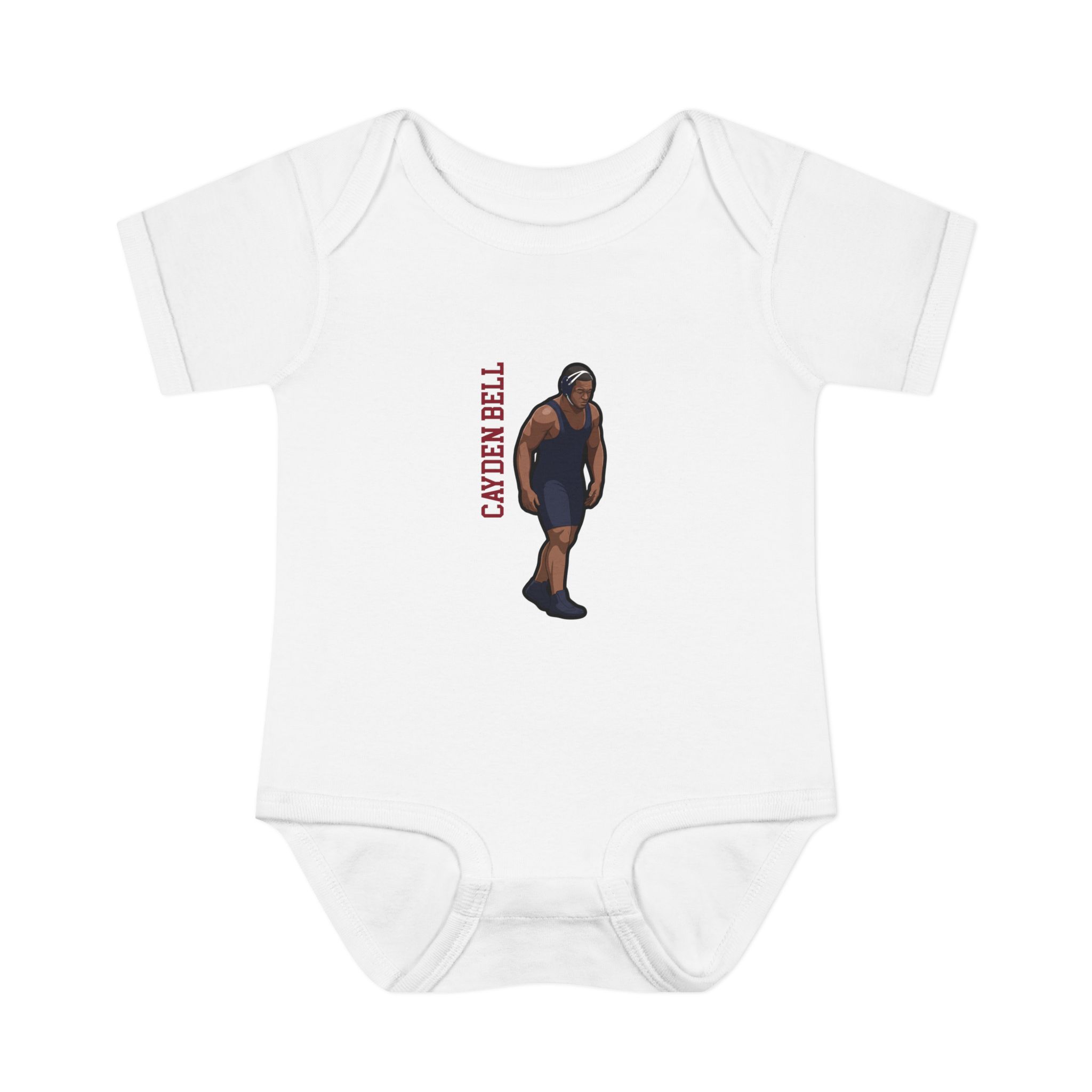 Baby Onesie — character_name_vertical in White