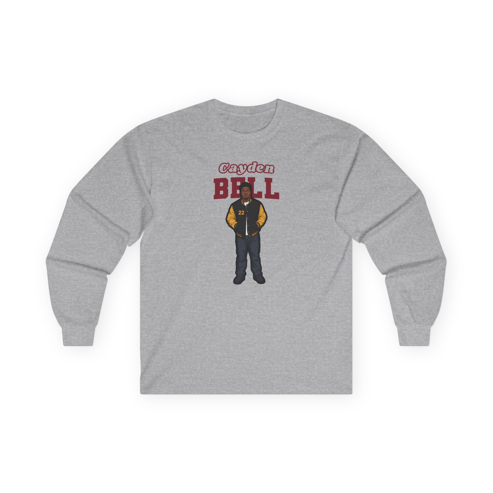 Long Sleeve Tee — character_name_arch in Grey
