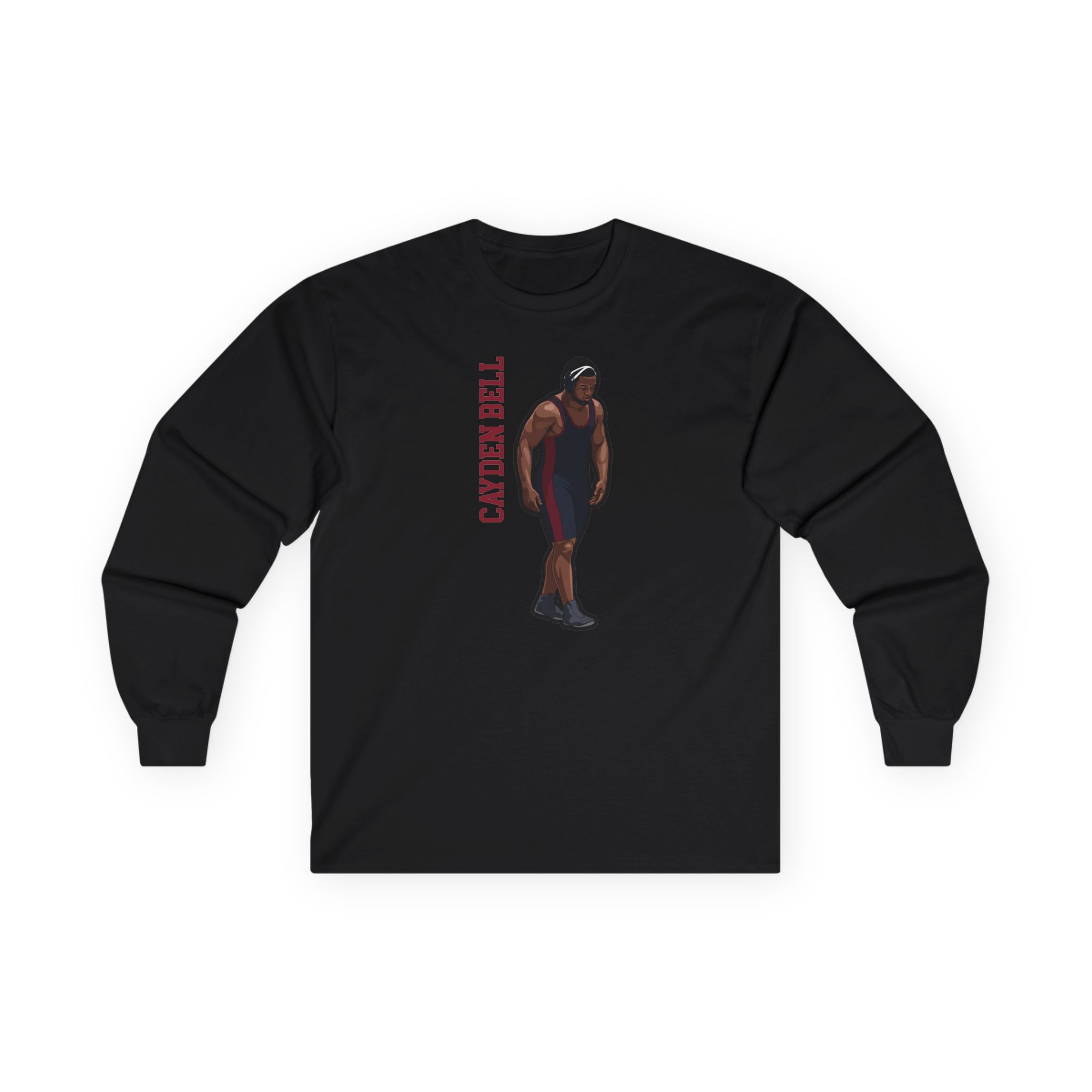 Long Sleeve Tee — character_name_vertical in Black