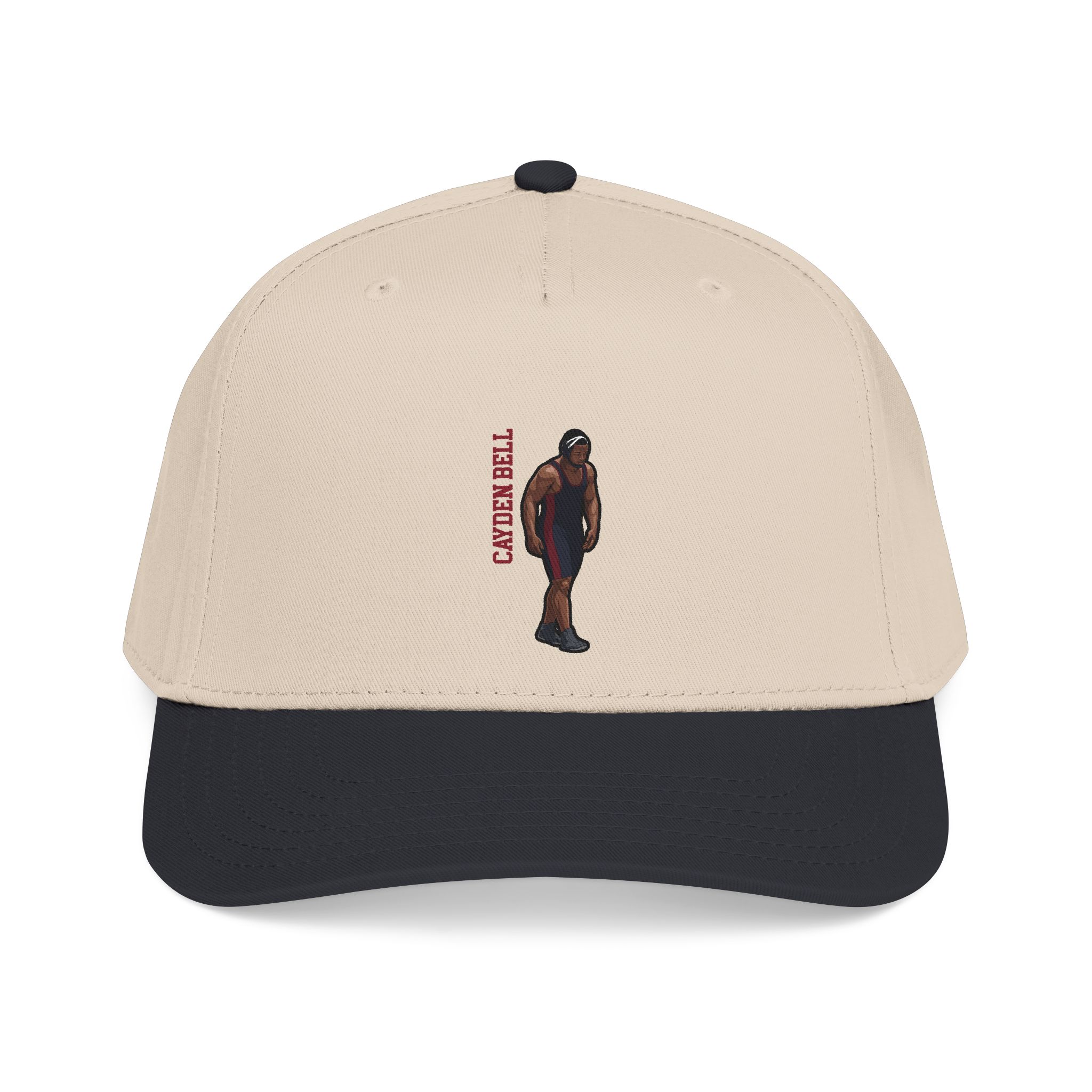 Baseball Cap — character_name_vertical in Black / Natural