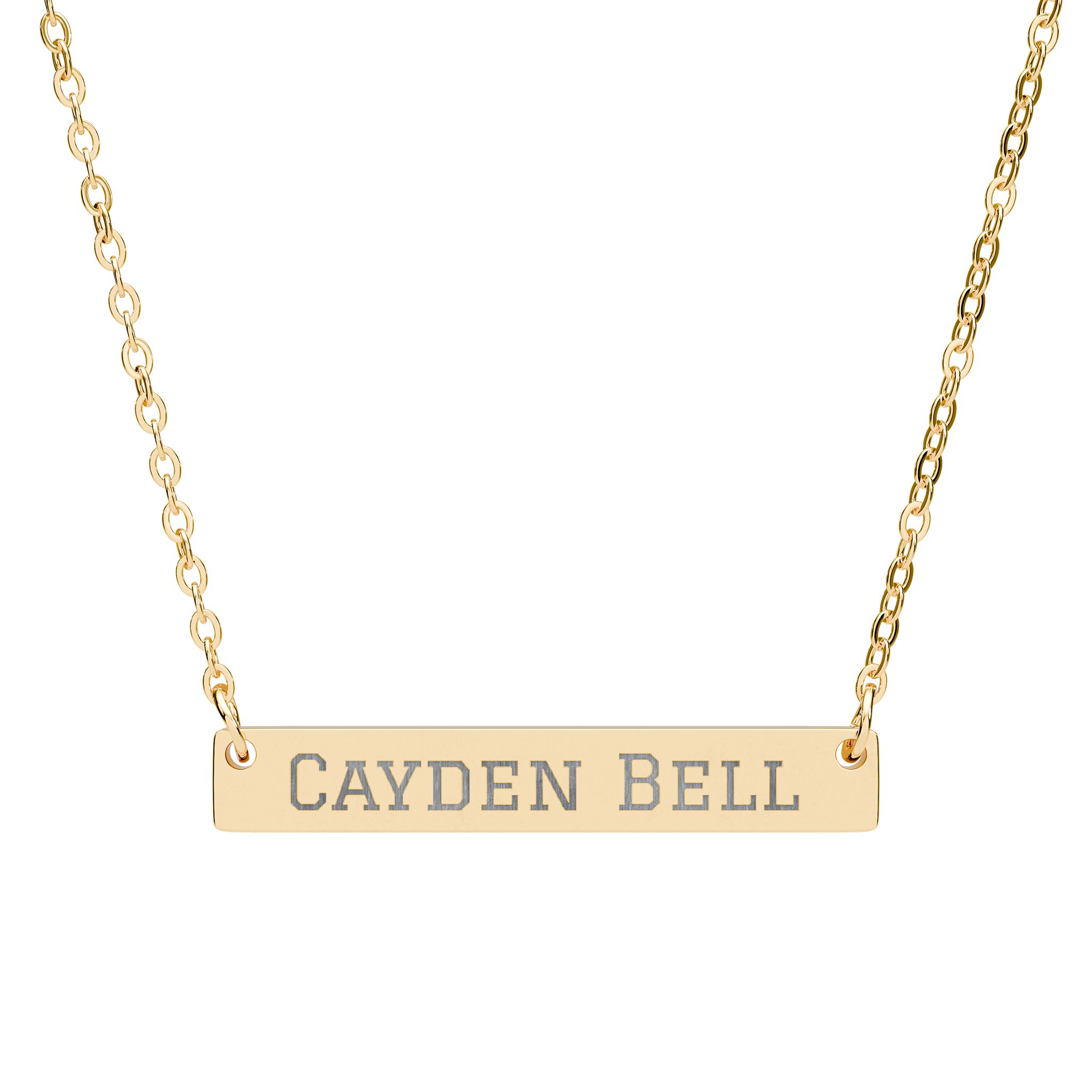 Engraved Bar Necklace — Classic in Gold