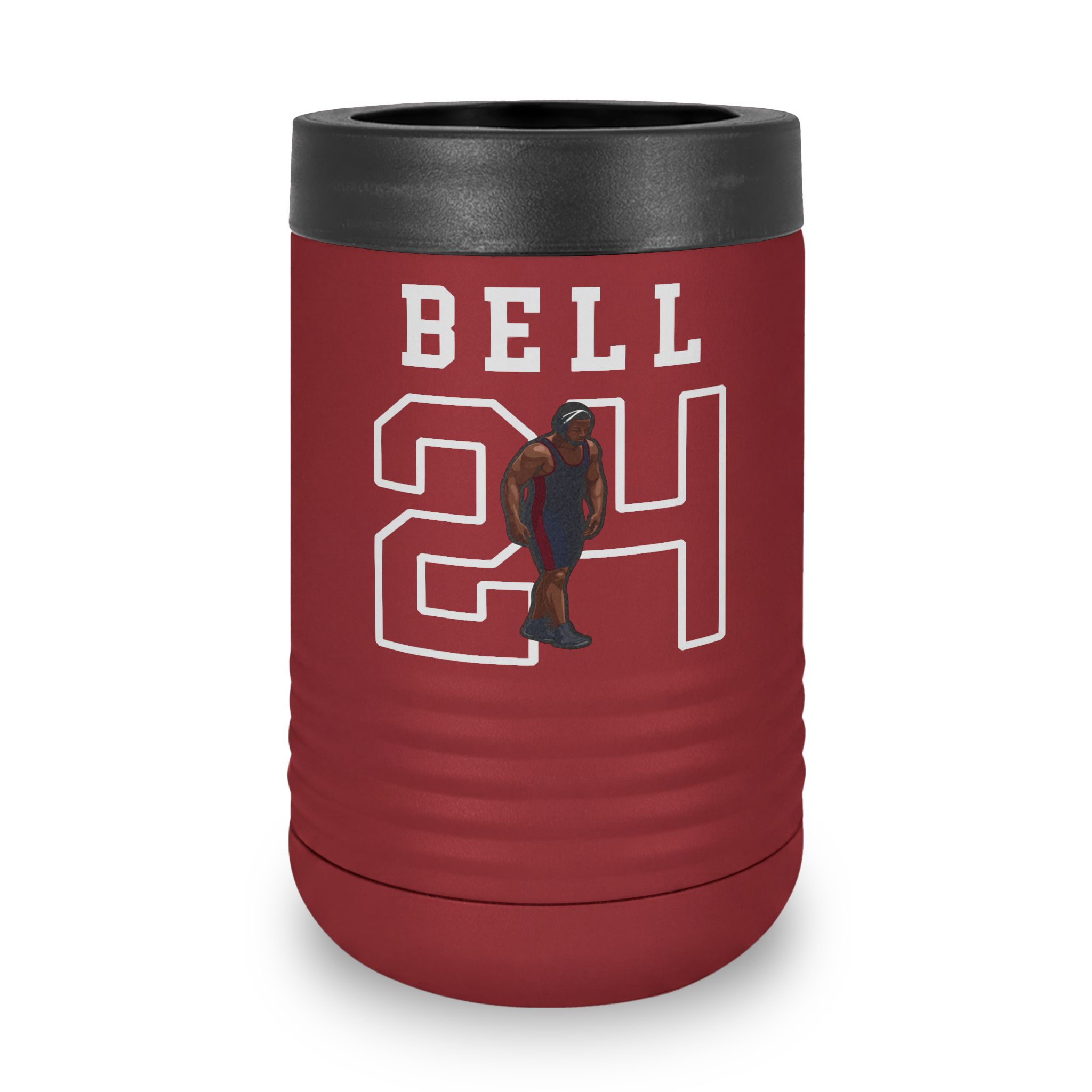 Stainless Can Cooler — character_shirsey in Maroon