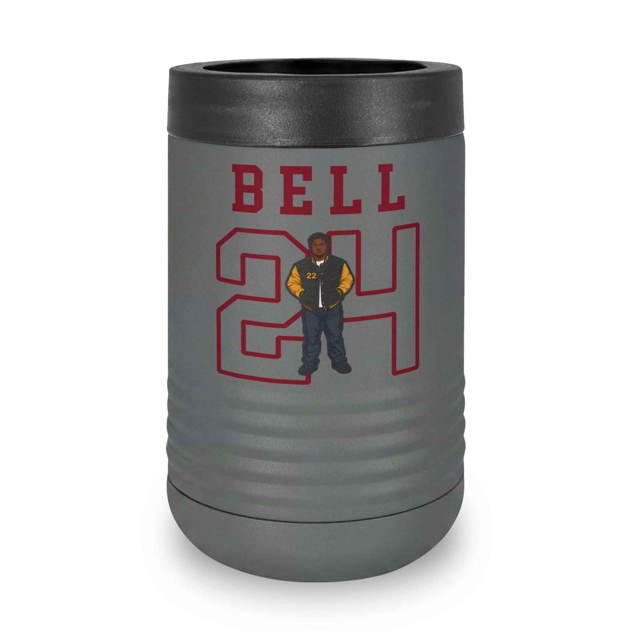 Stainless Can Cooler — character_shirsey in Grey