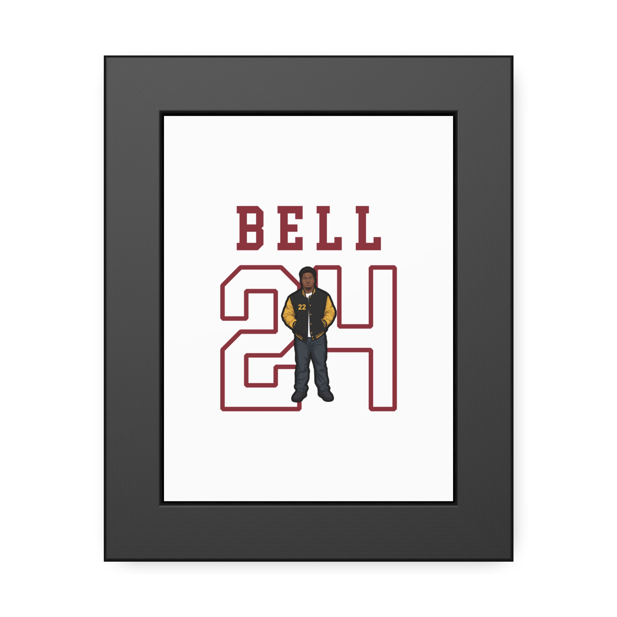 Framed Poster — character_shirsey in Black